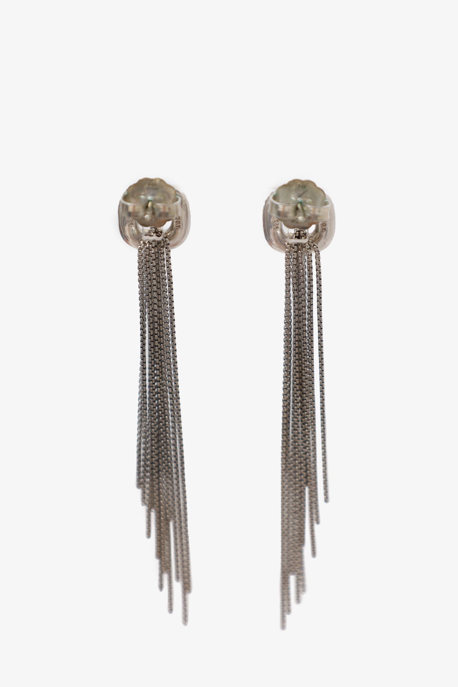 David Yurman Diamond 'Graphite Ice' Tassel Drop Earrings