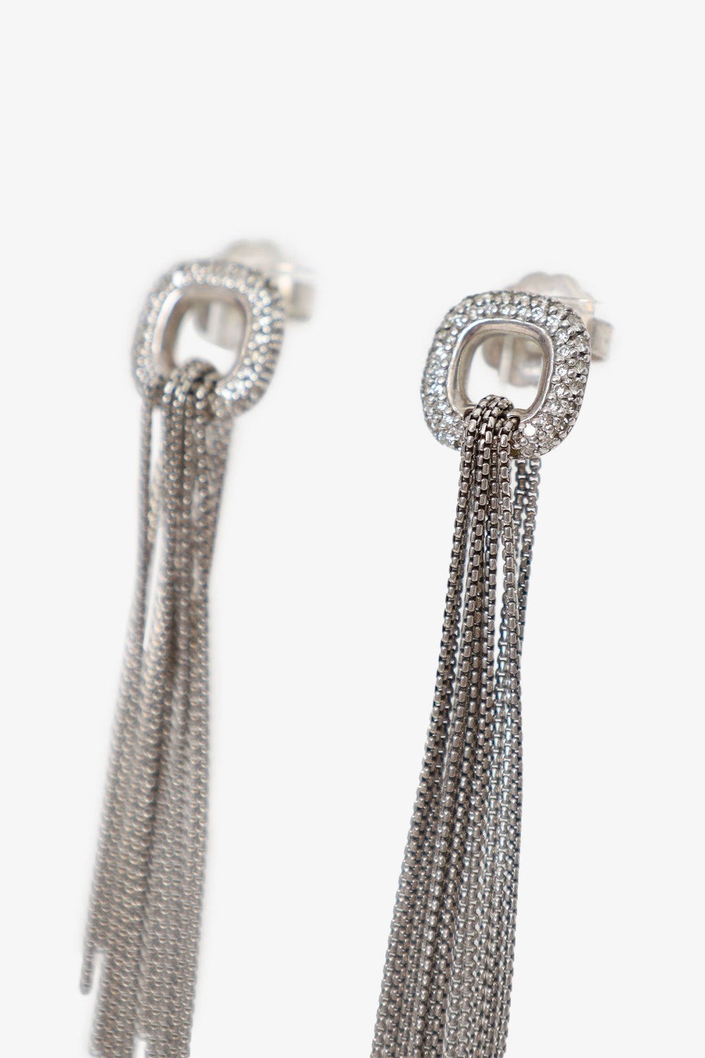 David Yurman Diamond 'Graphite Ice' Tassel Drop Earrings