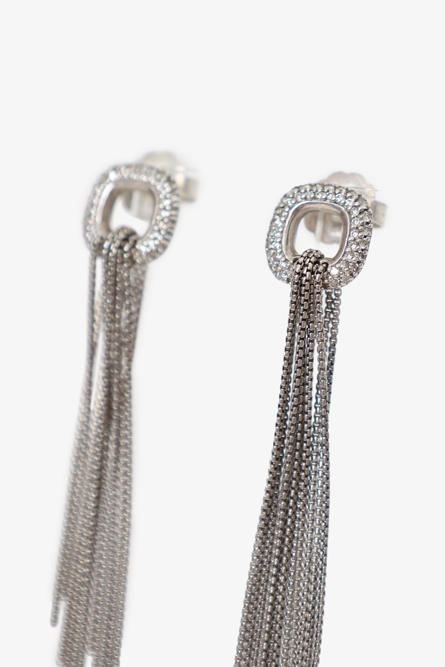 David Yurman Diamond 'Graphite Ice' Tassel Drop Earrings