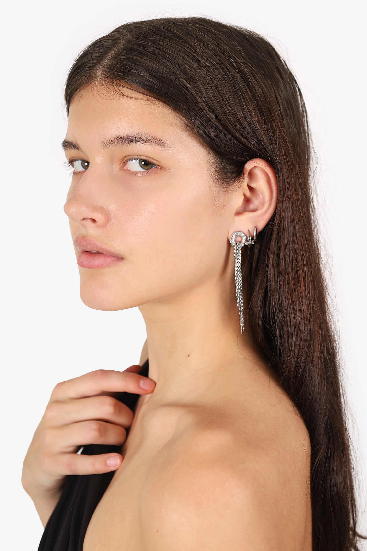 David Yurman Diamond 'Graphite Ice' Tassel Drop Earrings