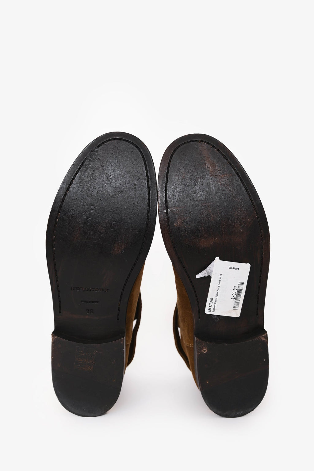 Burberry Brown Suede Ankle Boots Size 38