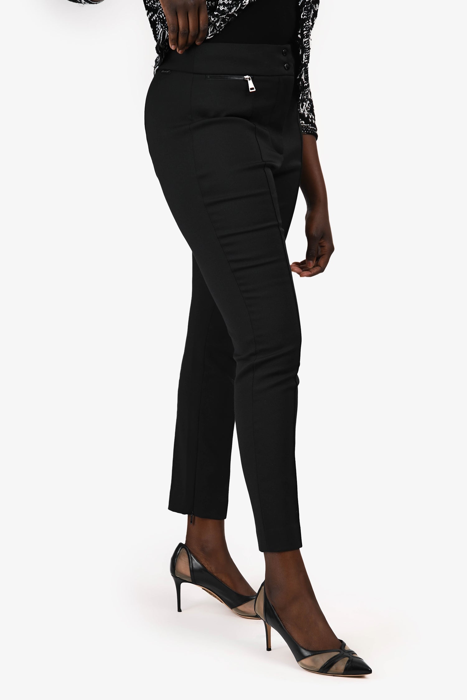 Moncler Black Slim Leg Trousers Size 48