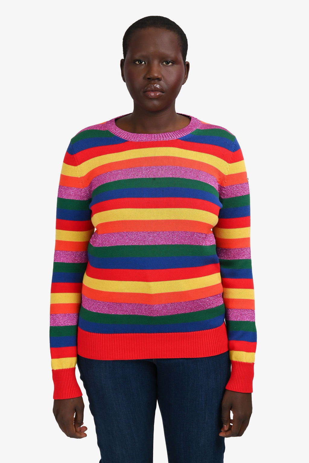 Moncler Multicolour Stripped Long Sleeve Sweater Size L