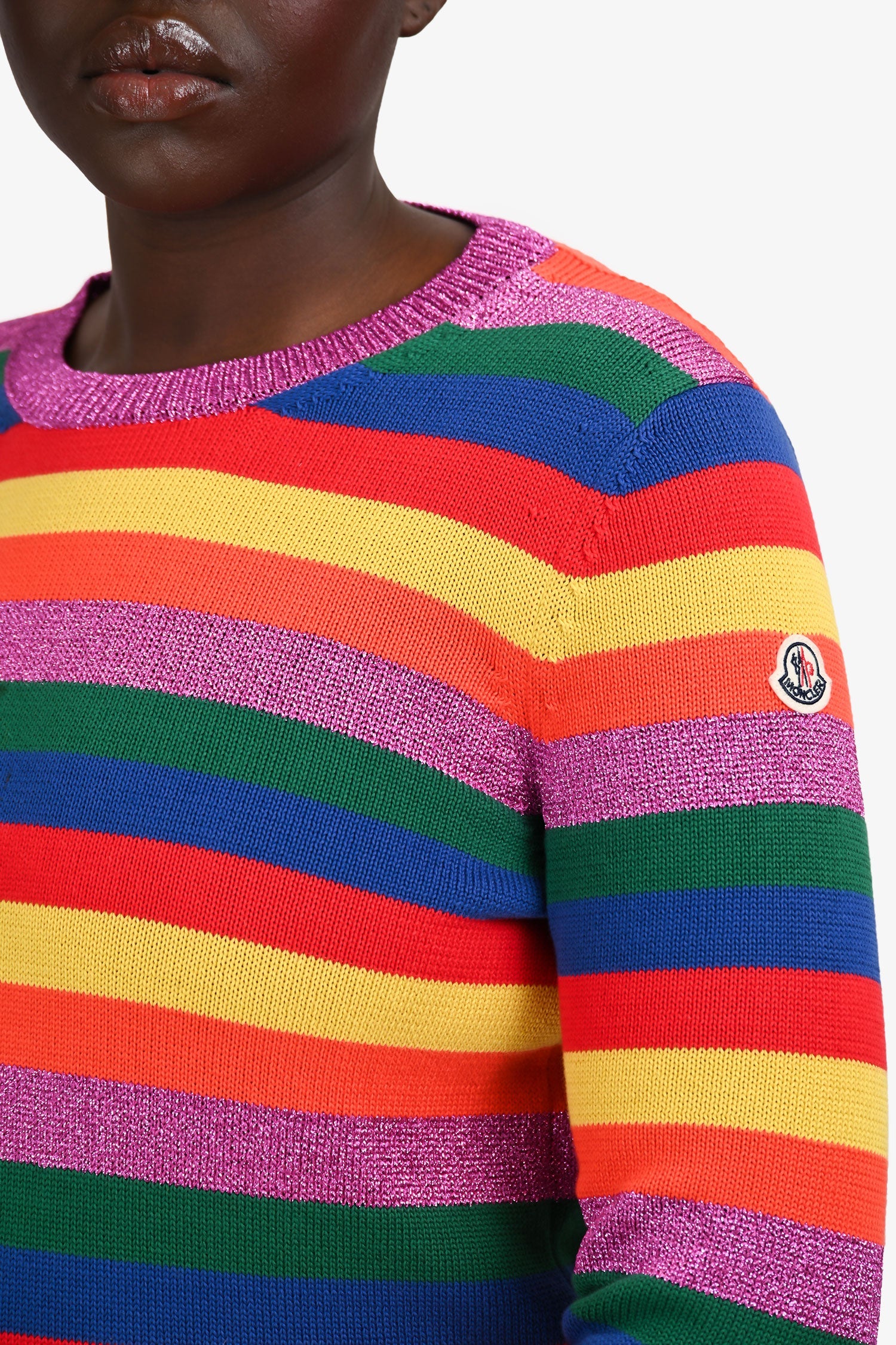 Moncler Multicolour Stripped Long Sleeve Sweater Size L