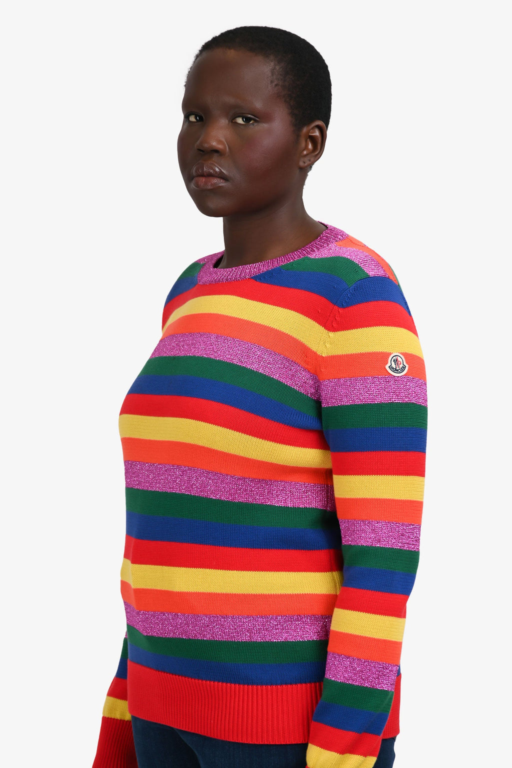 Moncler Multicolour Stripped Long Sleeve Sweater Size L