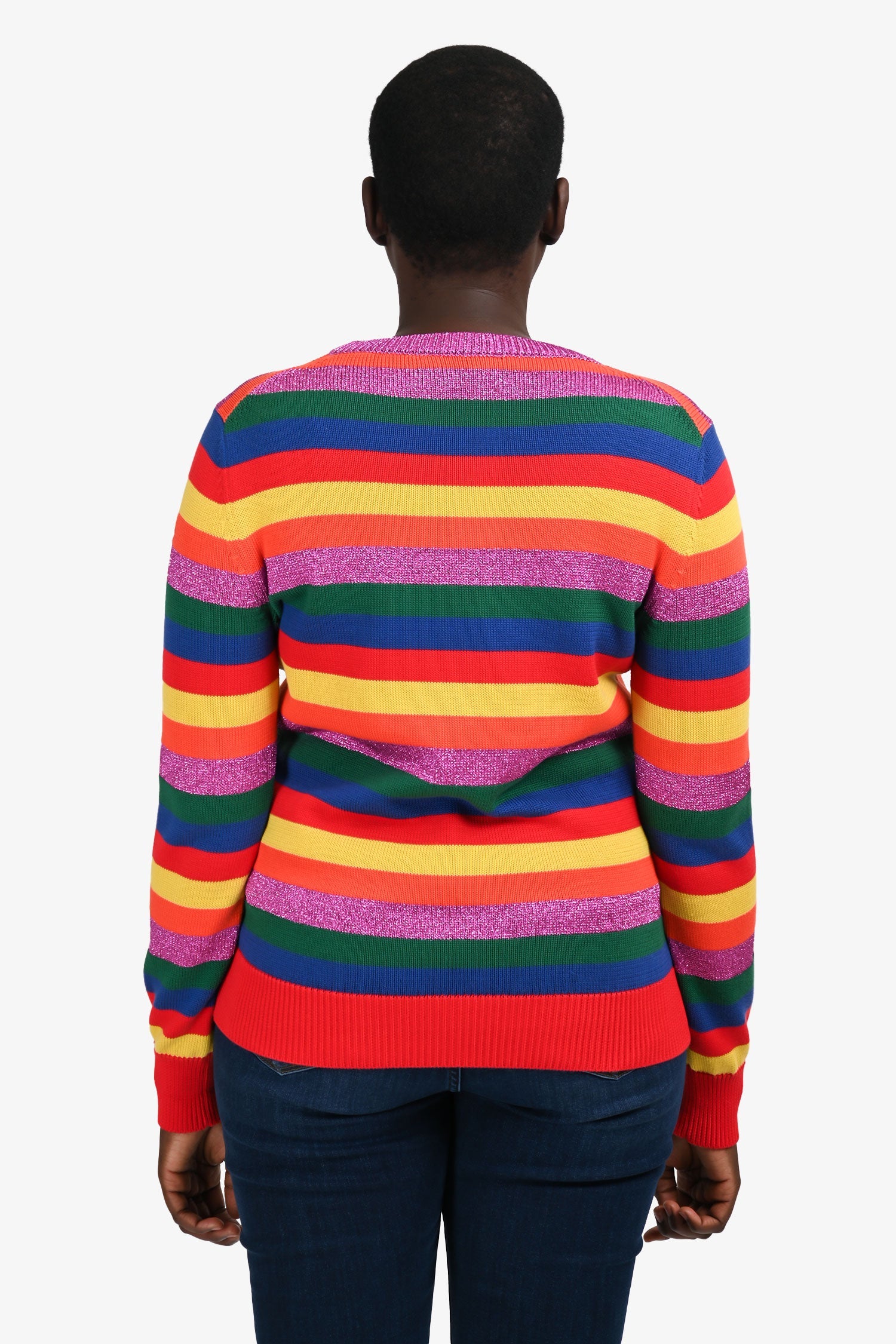 Moncler Multicolour Stripped Long Sleeve Sweater Size L