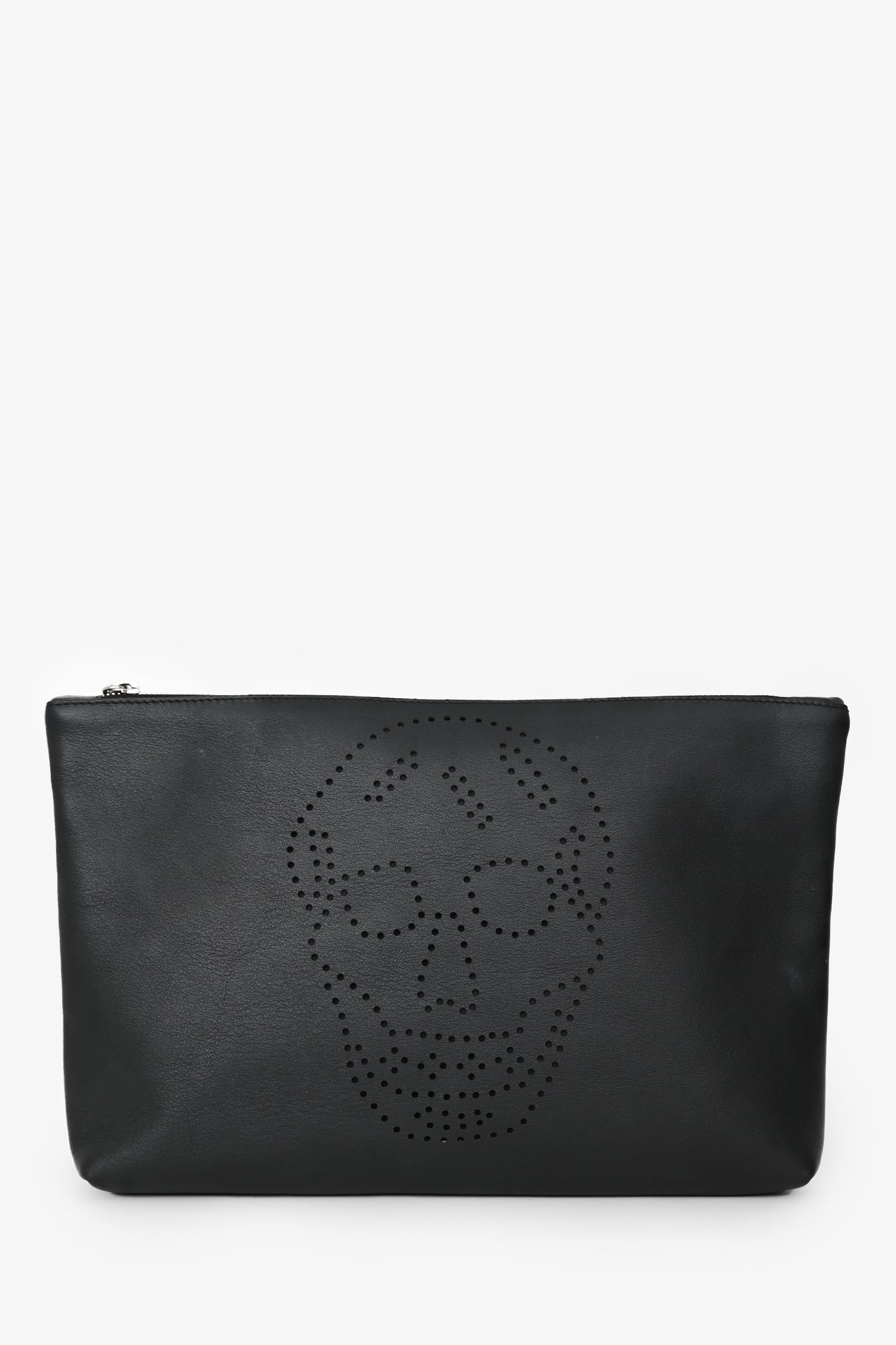 Alexander McQueen Black Leather Skull Clutch