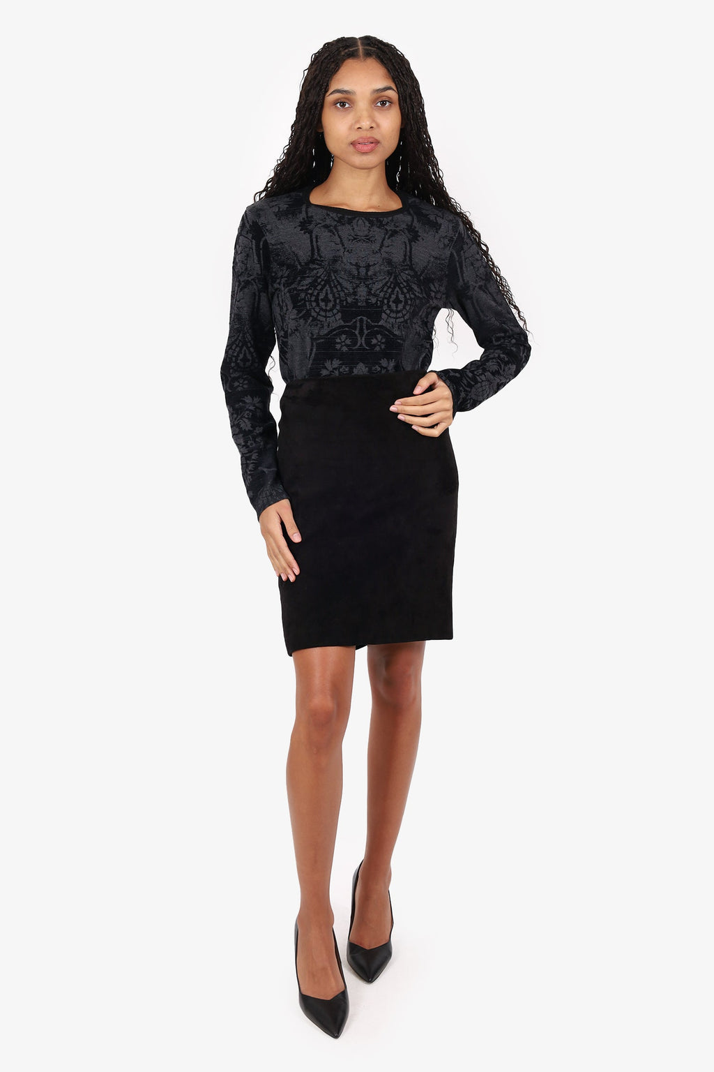The Row Black Suede Mini Skirt Size 10
