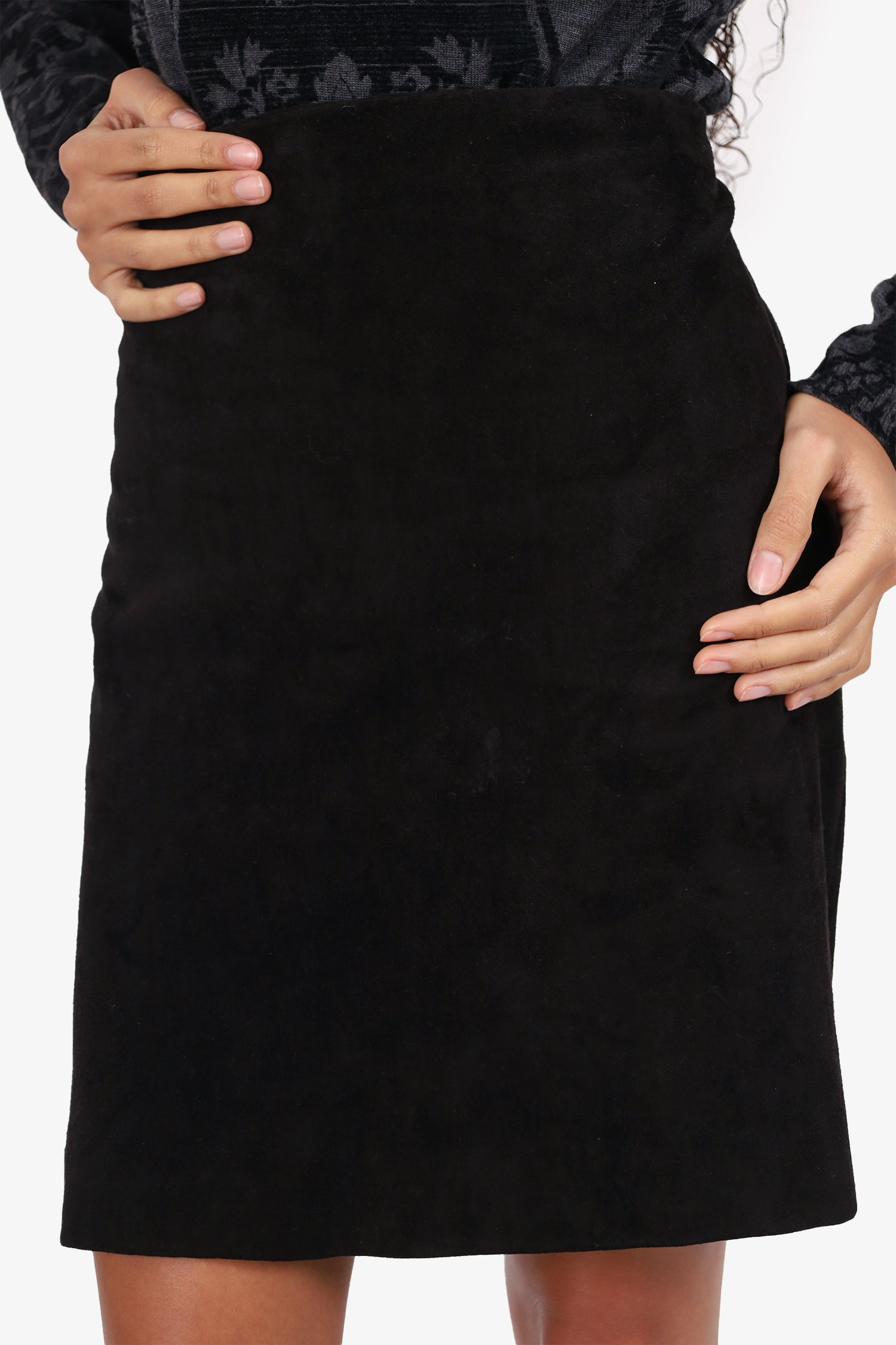 The Row Black Suede Mini Skirt Size 10