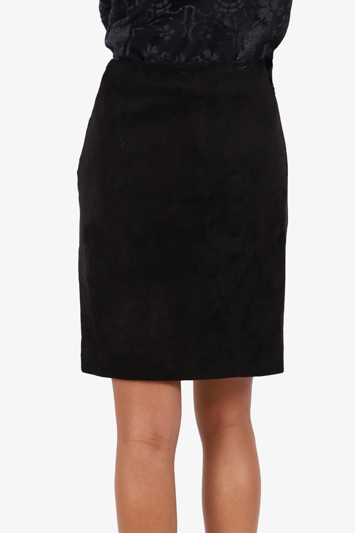 The Row Black Suede Mini Skirt Size 10