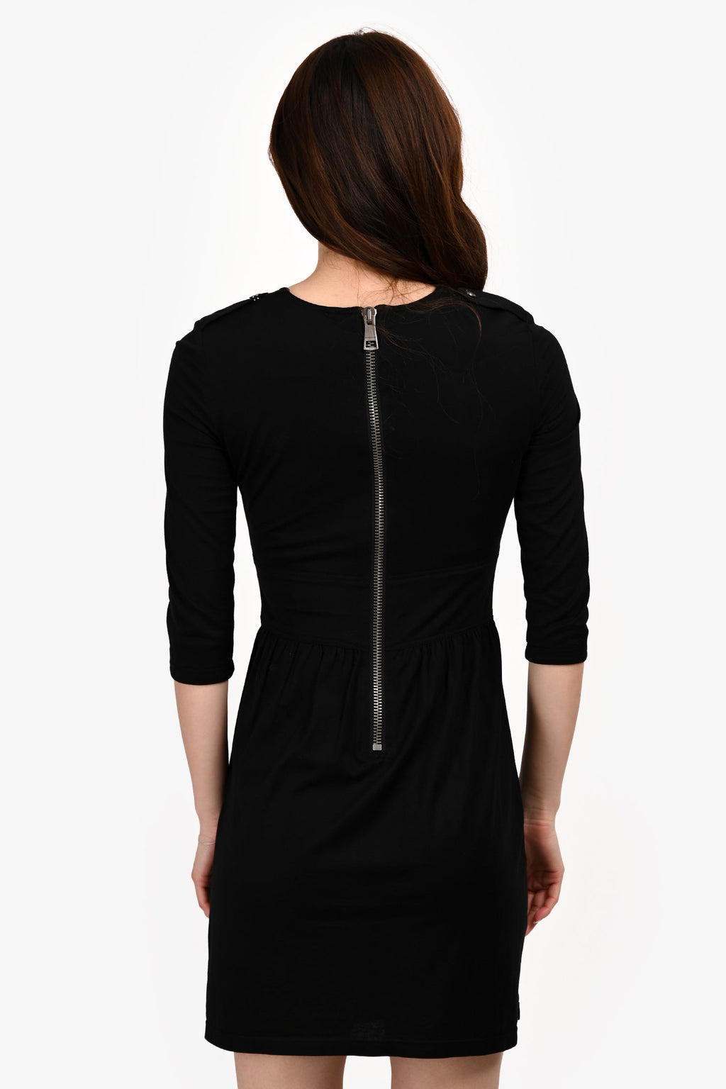 Burberry Black/Nova Check Turn Up Sleeve Dress Size 4