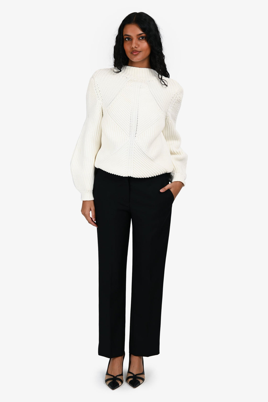 Miu Miu Black Virgin Wool Straight Leg Pants Size 40