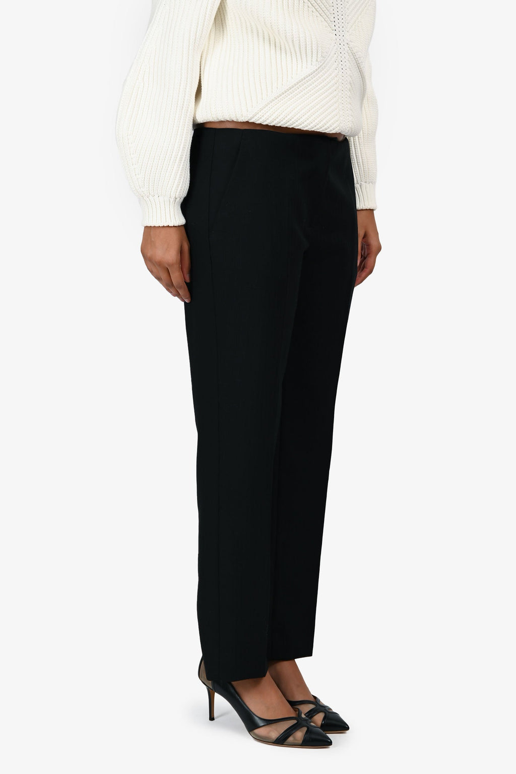 Miu Miu Black Virgin Wool Straight Leg Pants Size 40