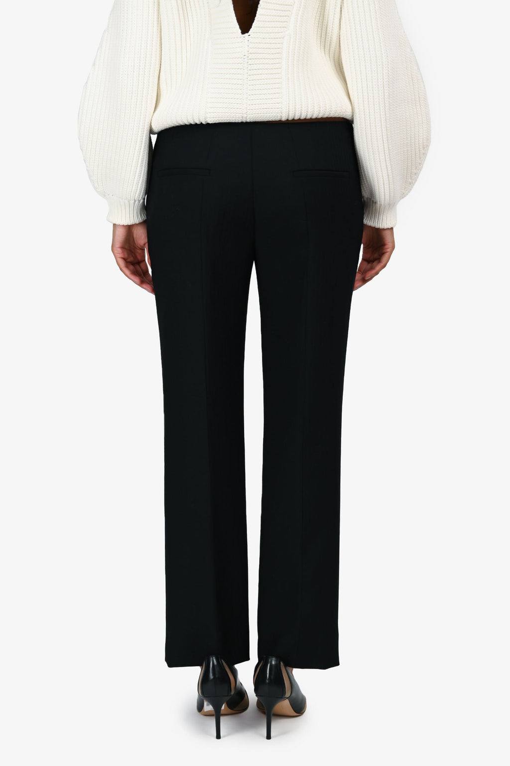 Miu Miu Black Virgin Wool Straight Leg Pants Size 40
