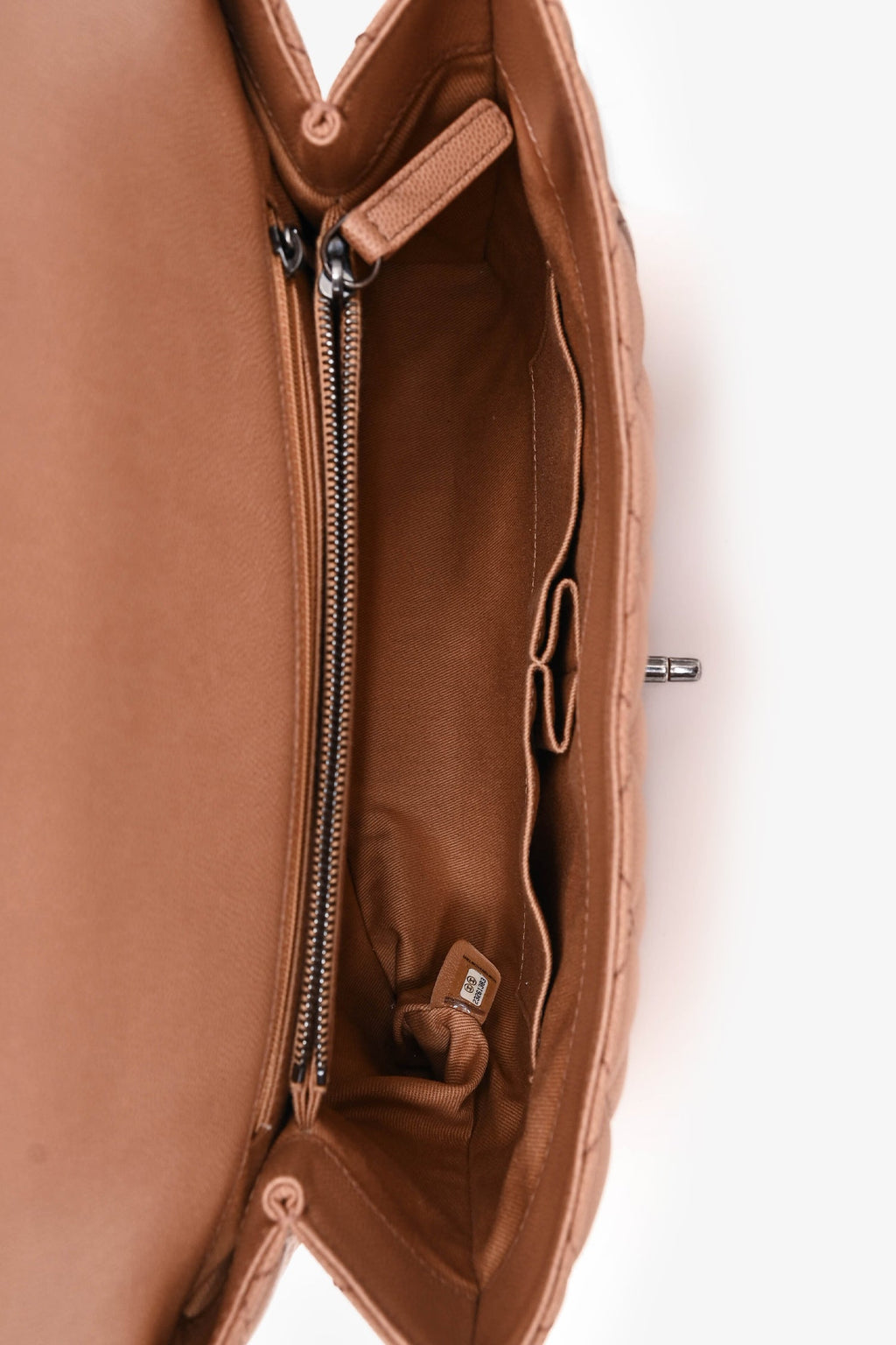 Pre-Loved Chanel™ 2016-2017 Brown Caviar Leather Large Coco Top Handle with Strap