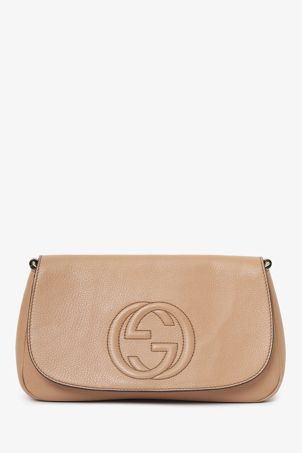 Gucci Nude Grained Leather 'Soho' Medium Flap Crossbody