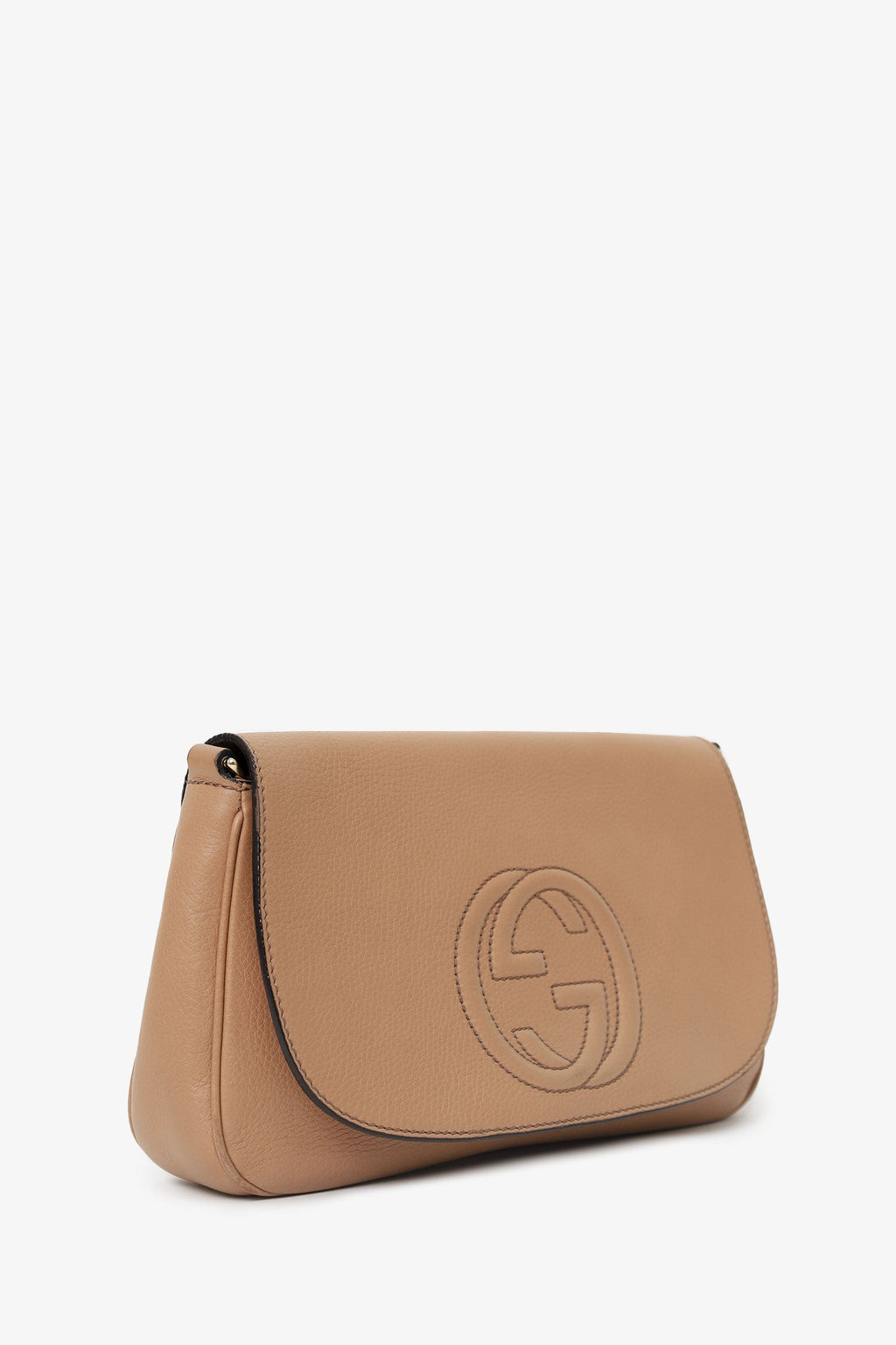 Gucci Nude Grained Leather 'Soho' Medium Flap Crossbody
