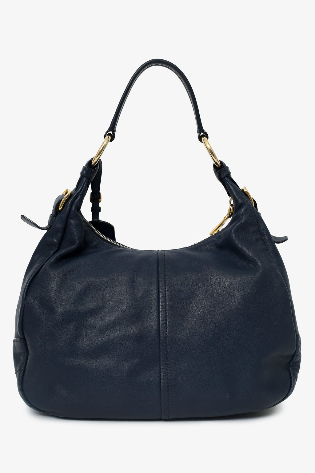 Prada Blue Soft Calf Leather Hobo Bag