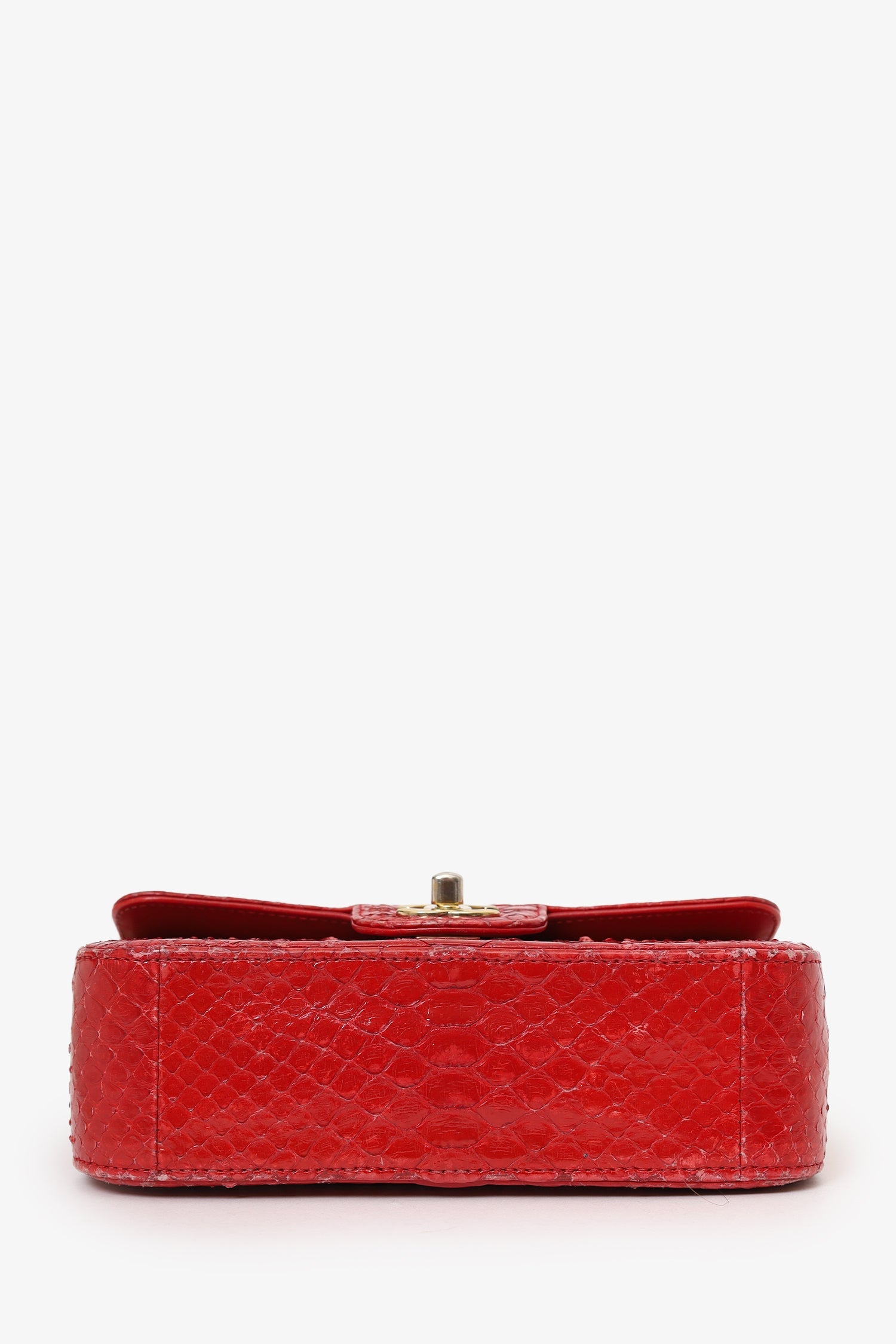 Pre-Loved Chanel™ 2014 Red Python Mini Flap Bag