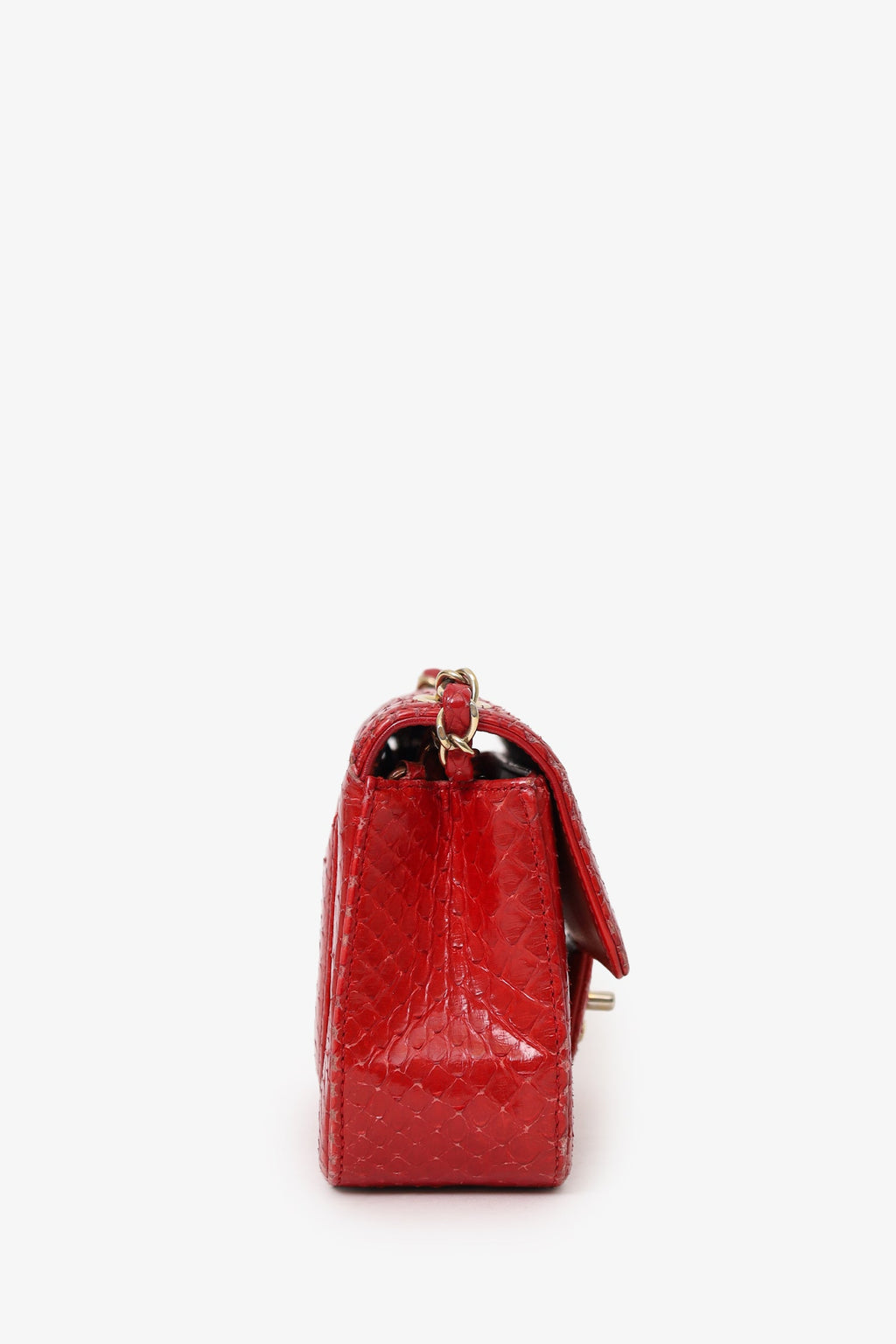 Pre-Loved Chanel™ 2014 Red Python Mini Flap Bag