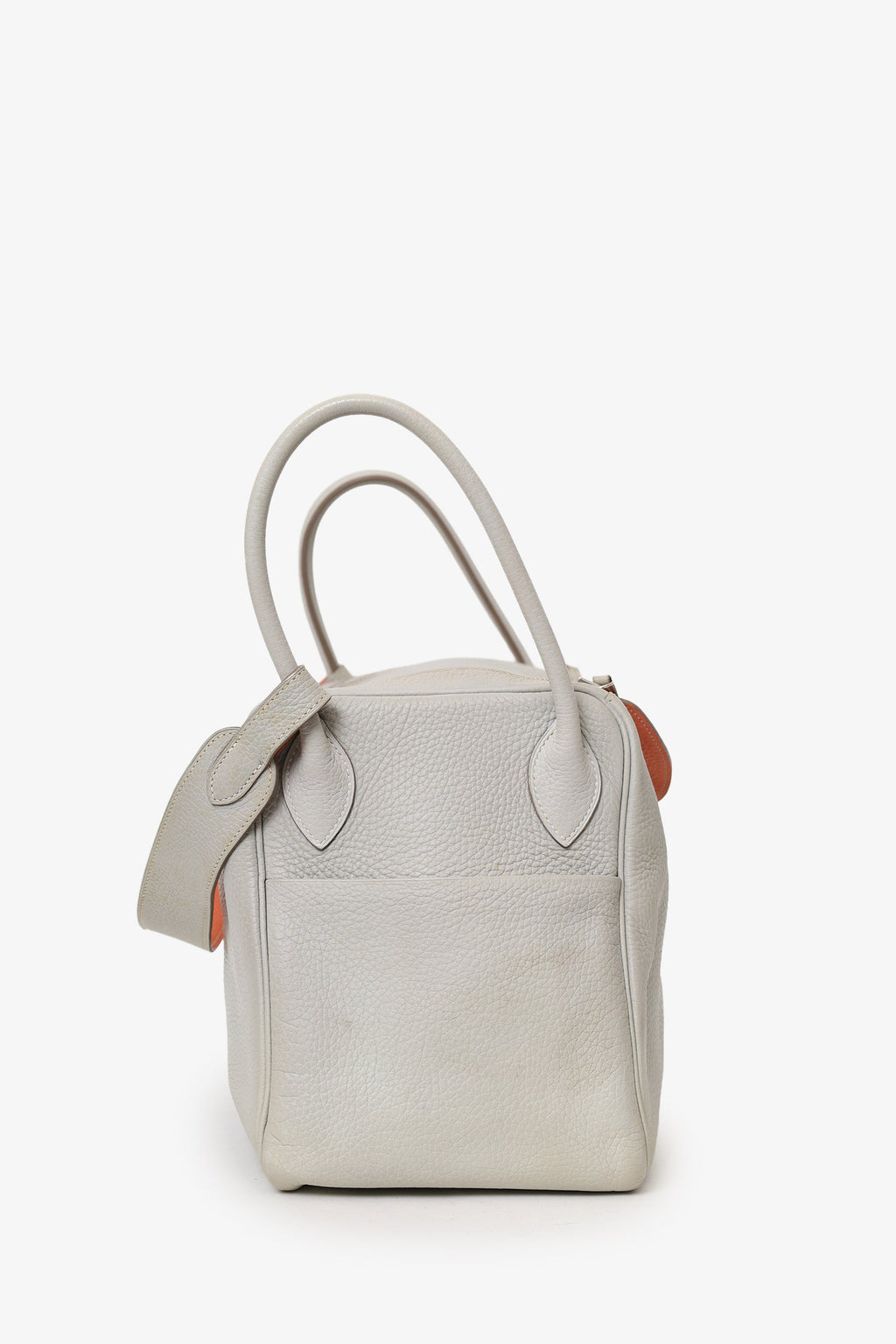 Hermès 2013 Light Grey Clemence Leather Lindy 30
