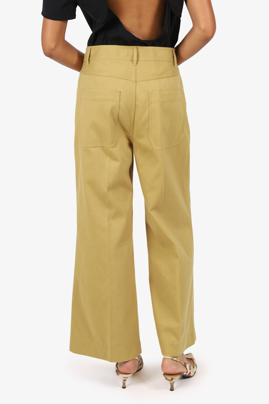 Rebecca Taylor Khaki Wide Leg Pants Size 12