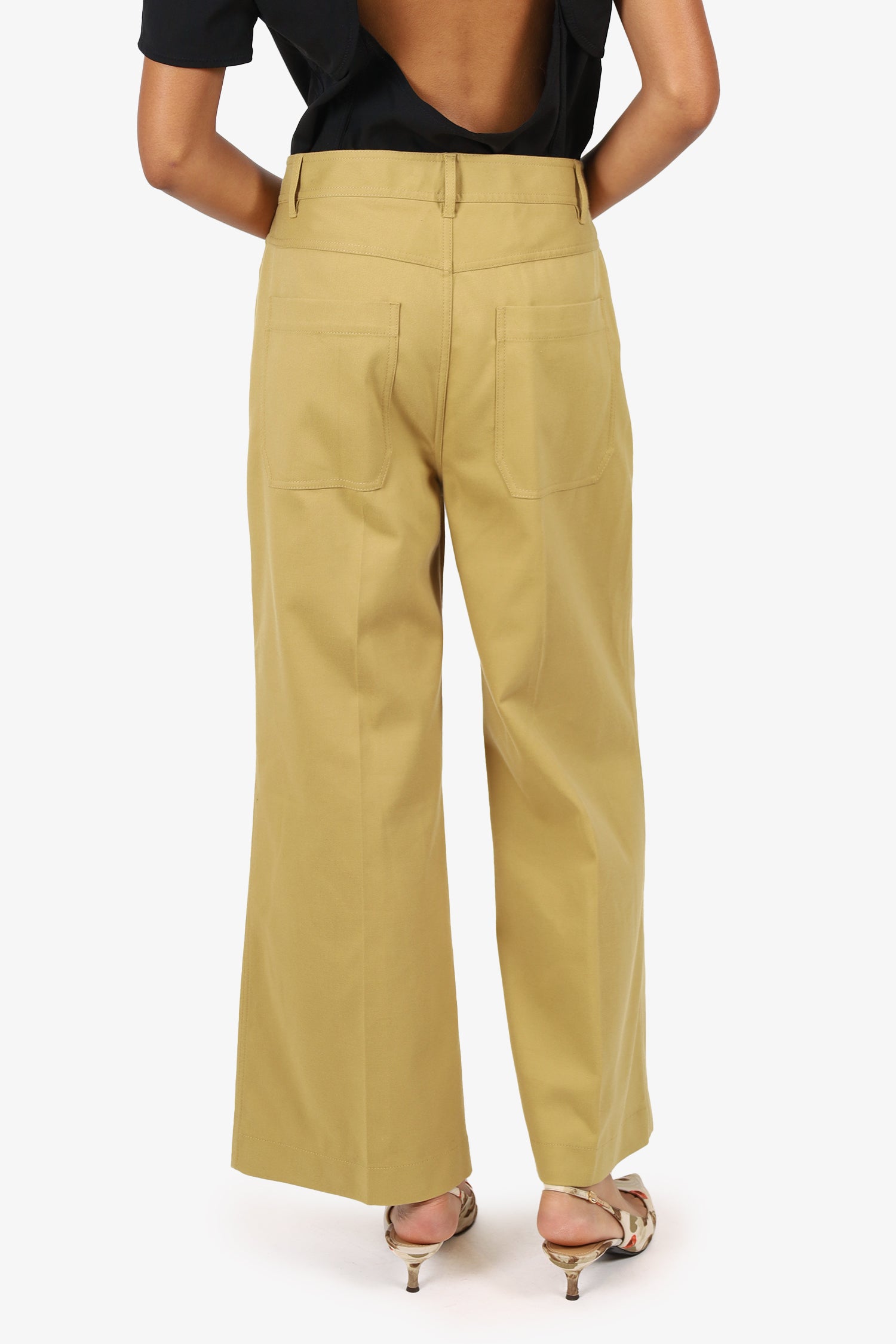Rebecca Taylor Khaki Wide Leg Pants Size 12