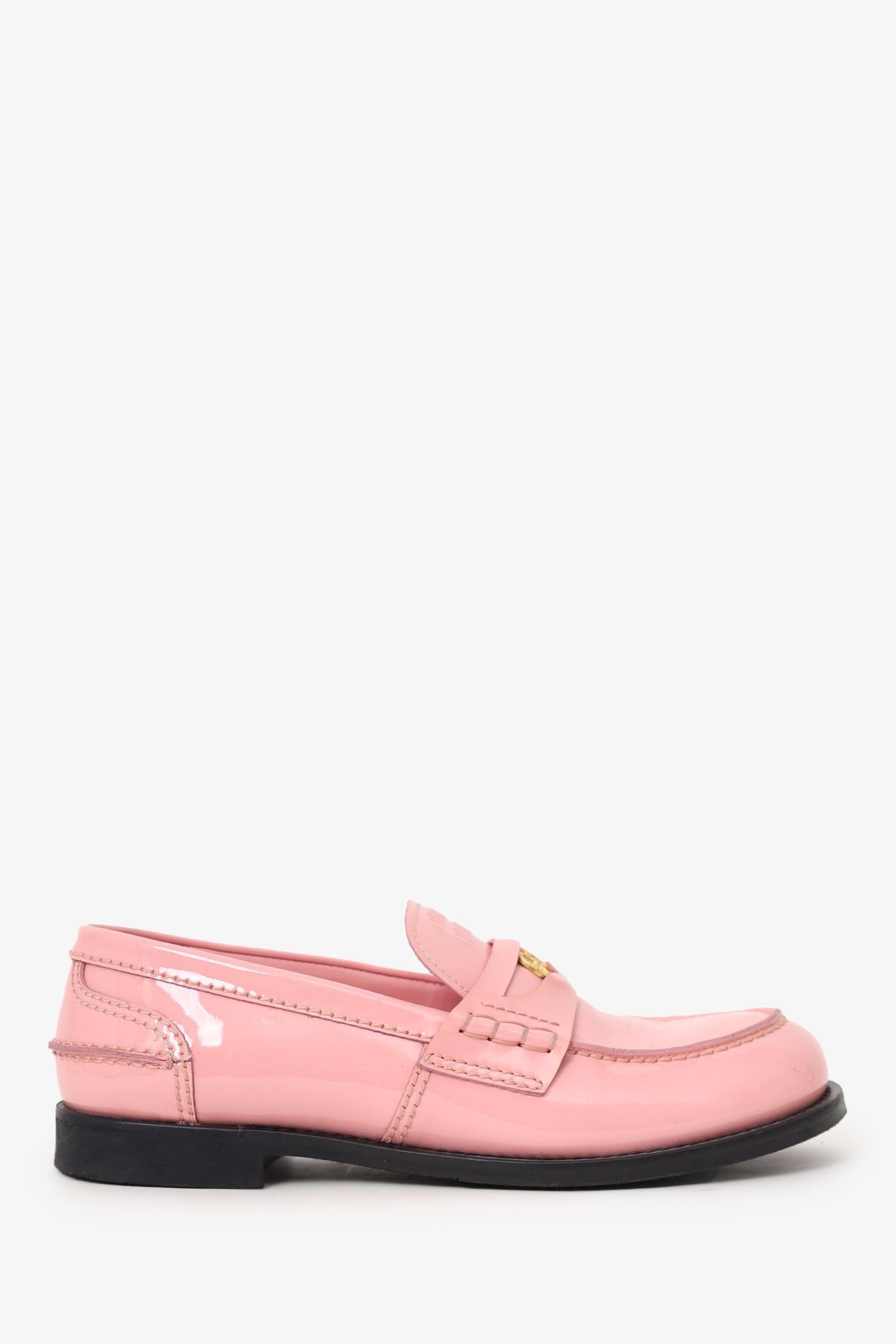 Miu Miu Pink Patent Leather Penny Loafer Size 39