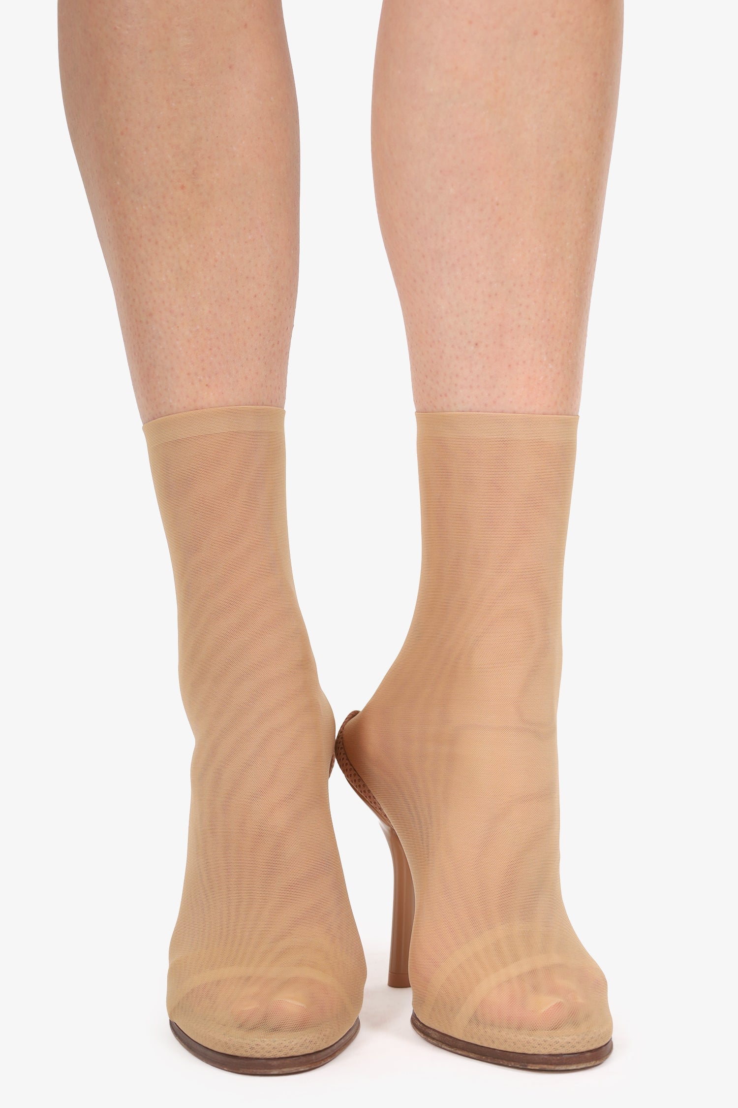 Burberry Tan Mesh 110mm Ankle Boots Size 39