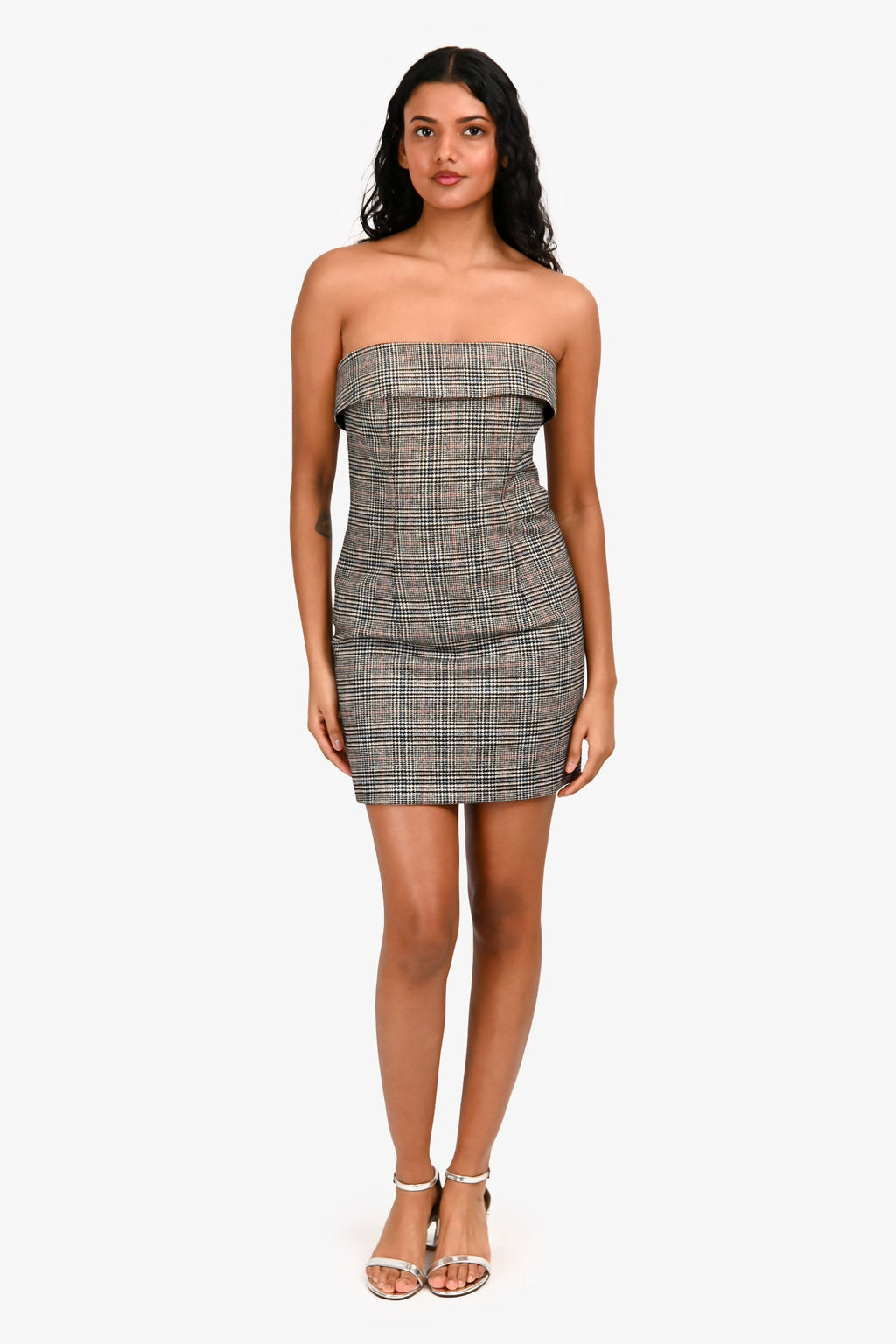 Jean Paul Gaultier Red/Black Wool Checked Mini Dress Size M
