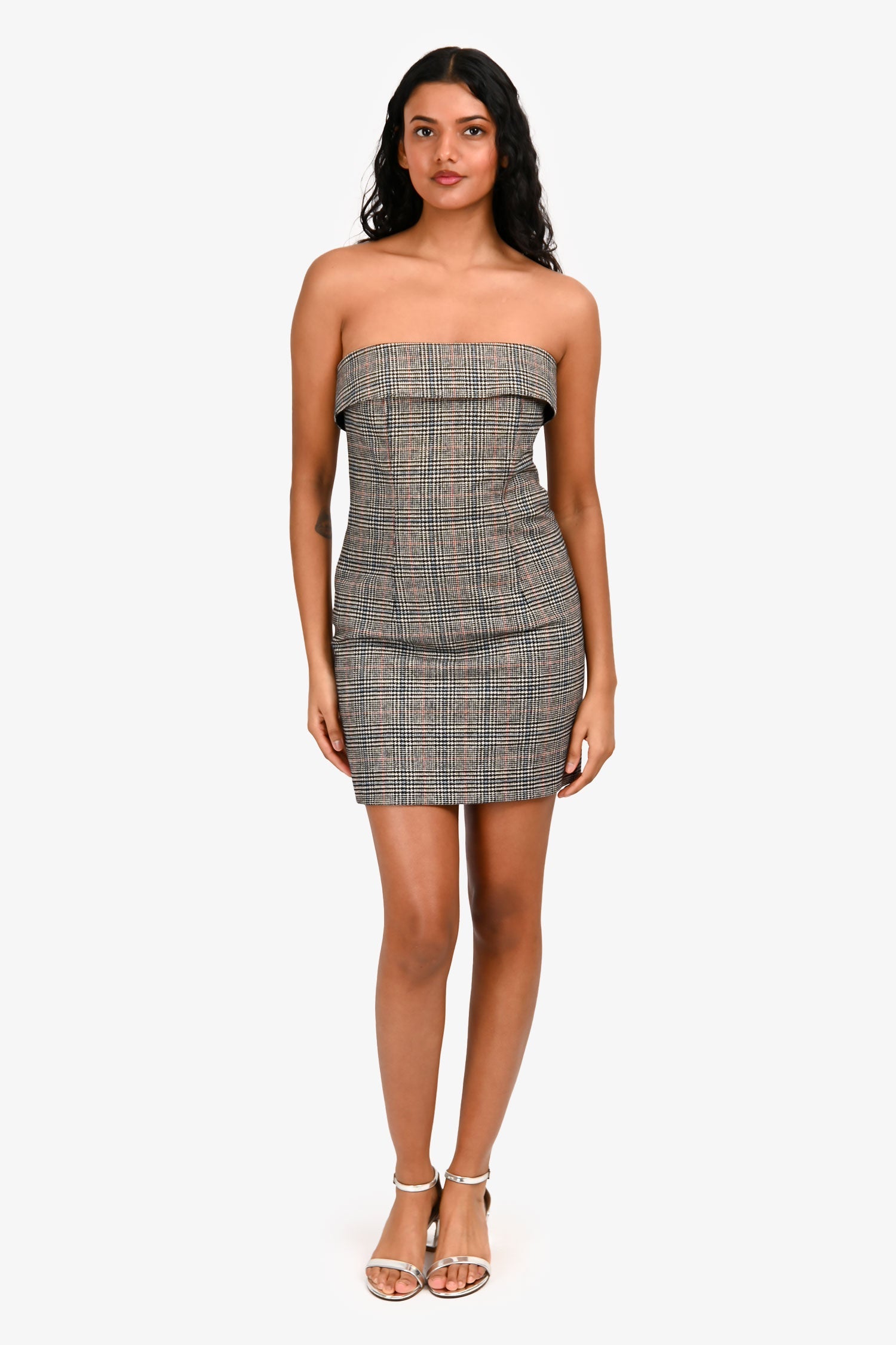 Jean Paul Gaultier Red/Black Wool Checked Mini Dress Size M