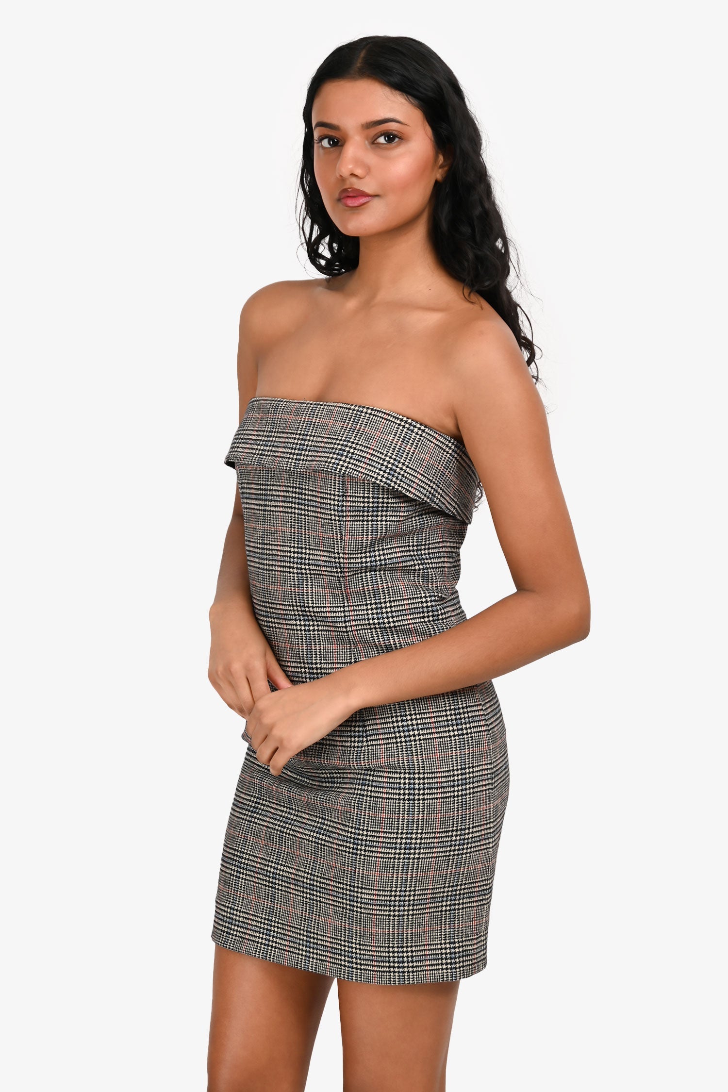 Jean Paul Gaultier Red/Black Wool Checked Mini Dress Size M