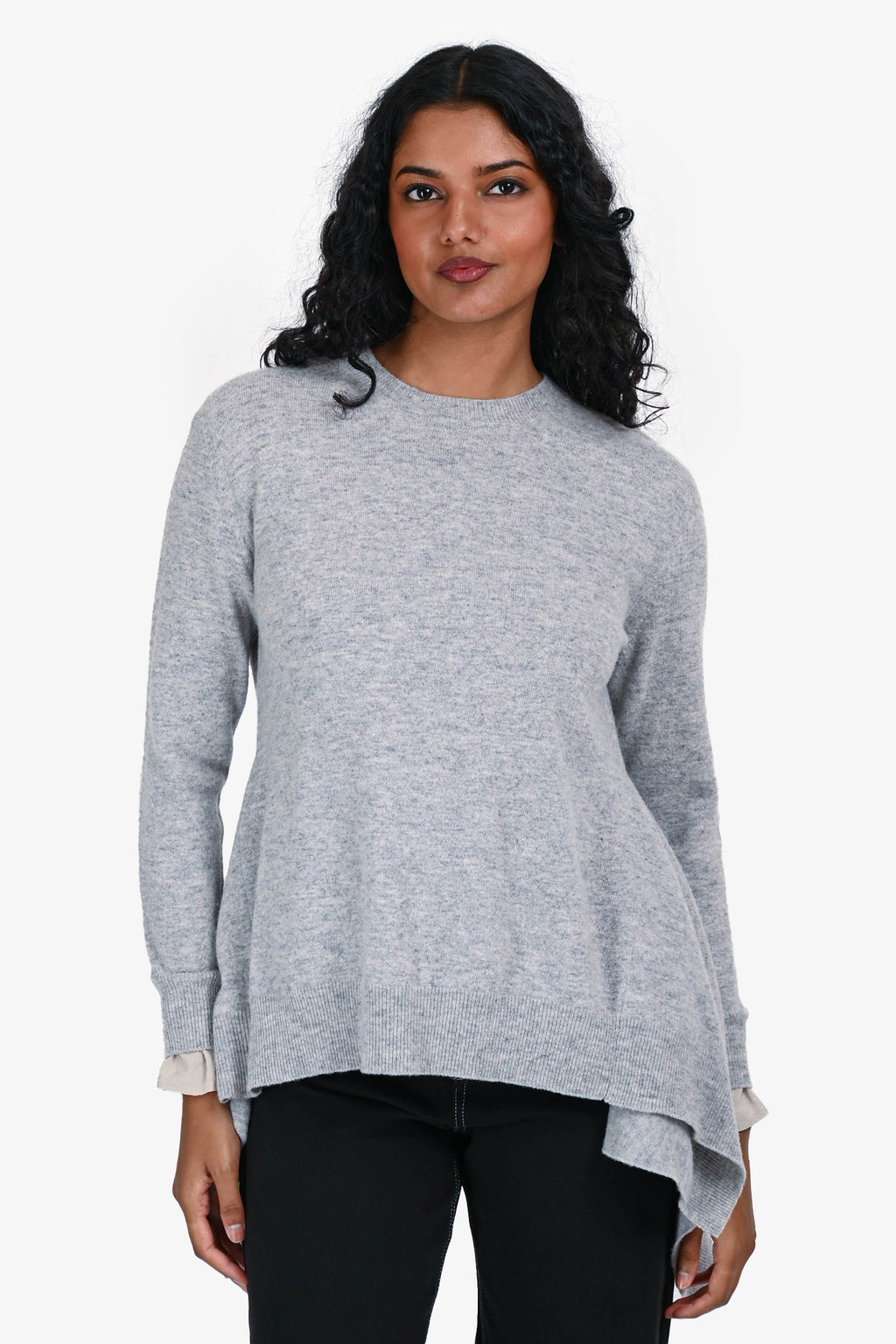 Stella McCartney 2015 Grey Wool/Silk Asymmetrical Sweater Size 36