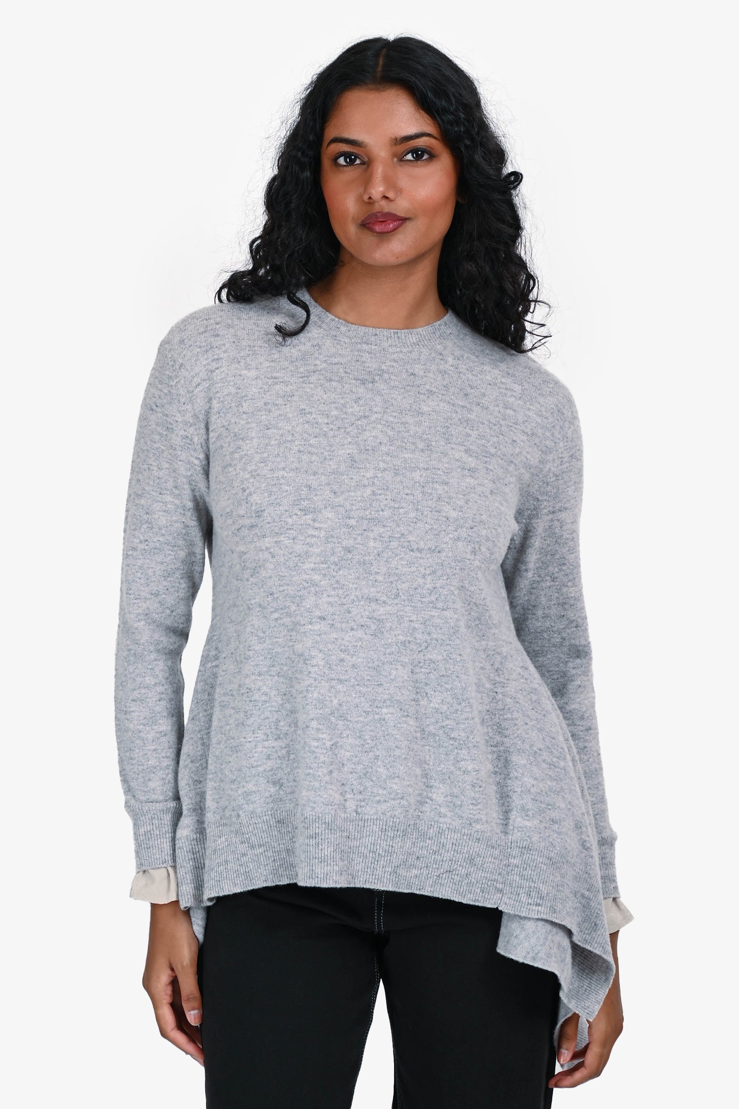 Stella McCartney 2015 Grey Wool/Silk Asymmetrical Sweater Size 36