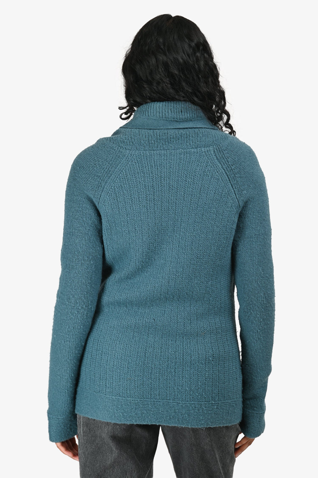 Chloe Blue Alpaca/Wool Button-Up igan Size XS