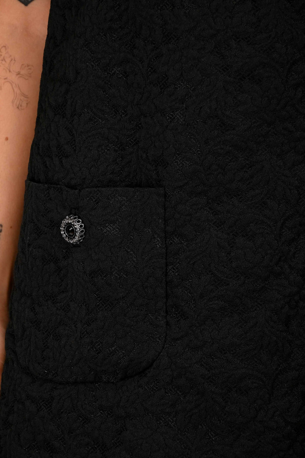 Dolce & Gabbana Black Floral Printed Button Detail Dress Size 38