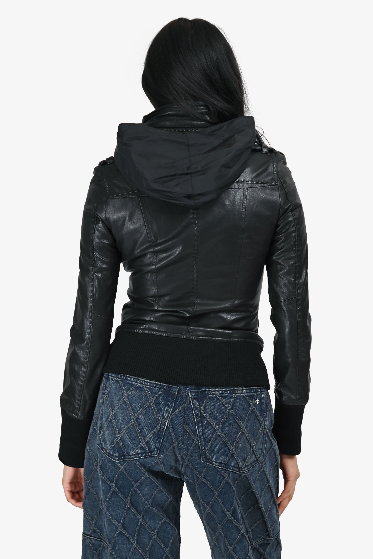Mackage Black Leather Zip Up Jacket Estimated Size S