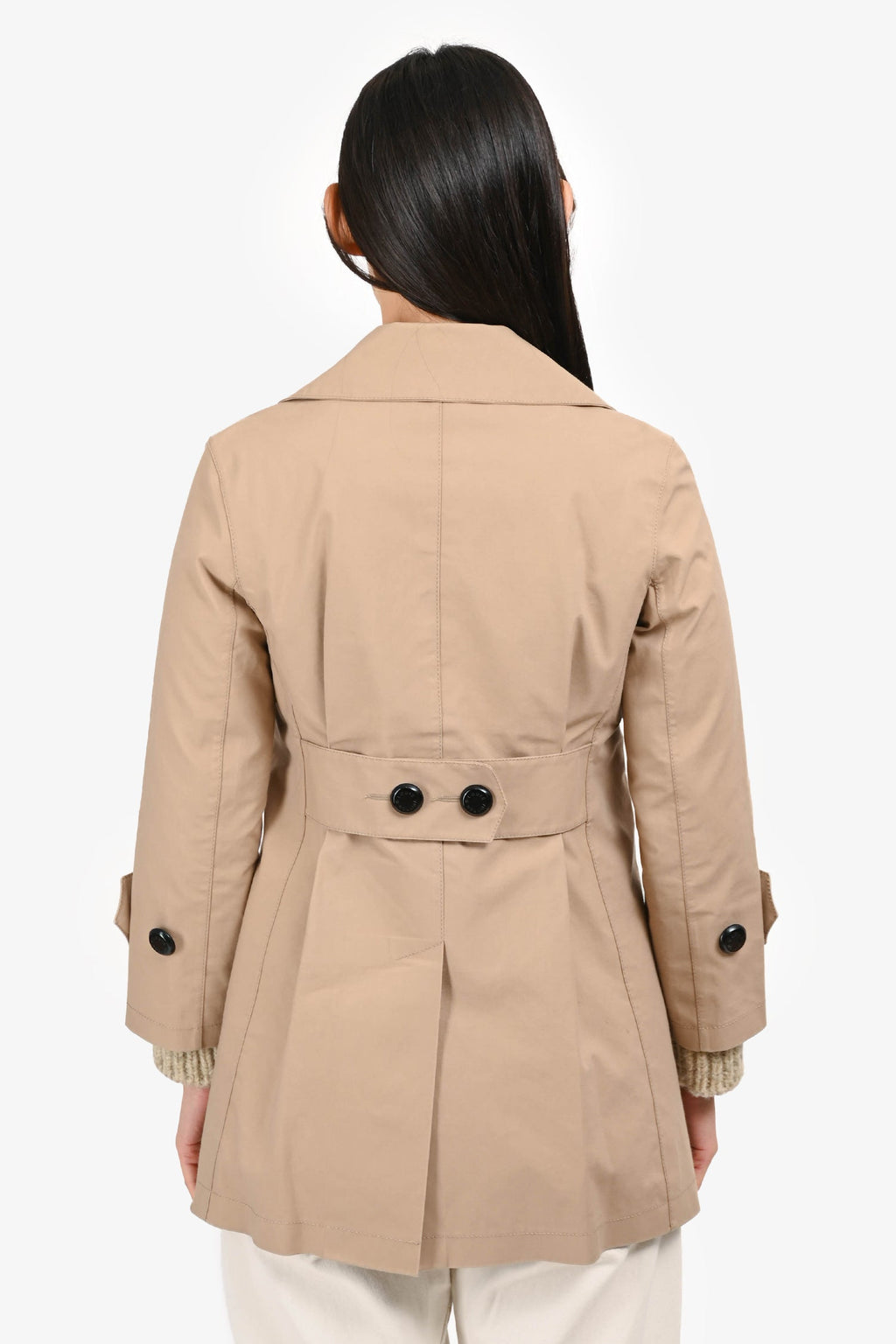 Louis Vuitton Beige Double Breasted Short Trench Coat Size 34