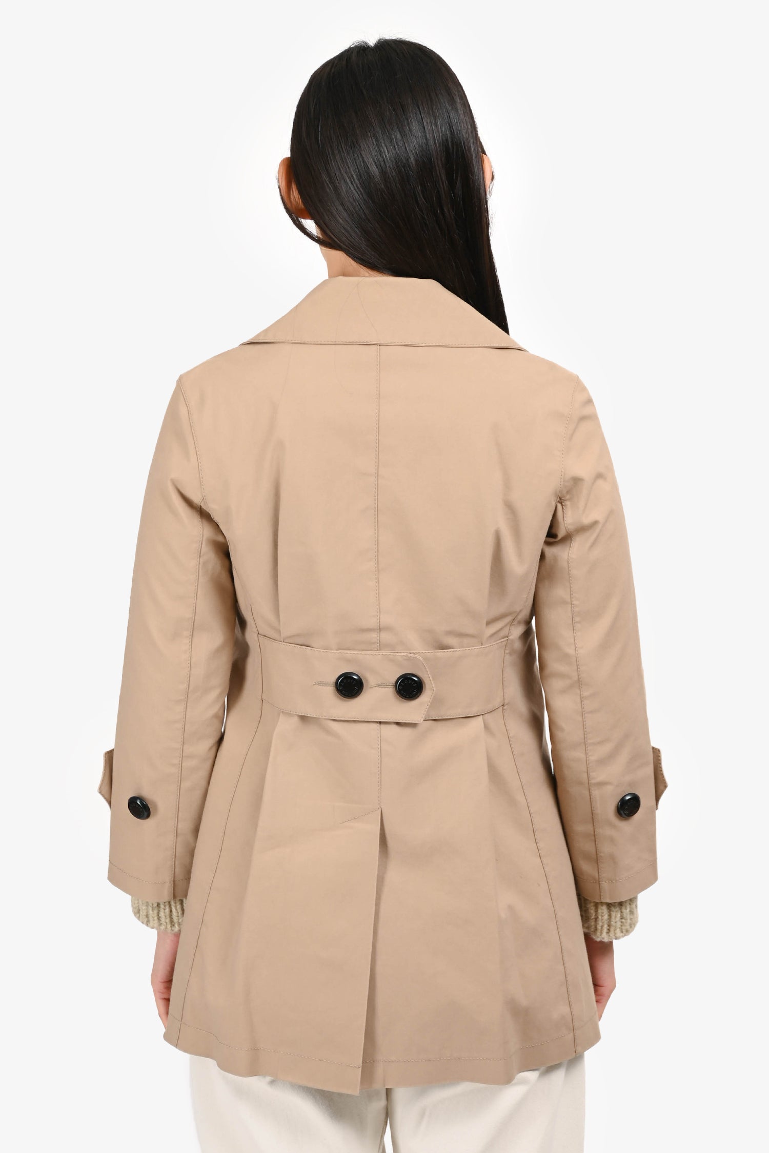 Louis Vuitton Beige Double Breasted Short Trench Coat Size 34