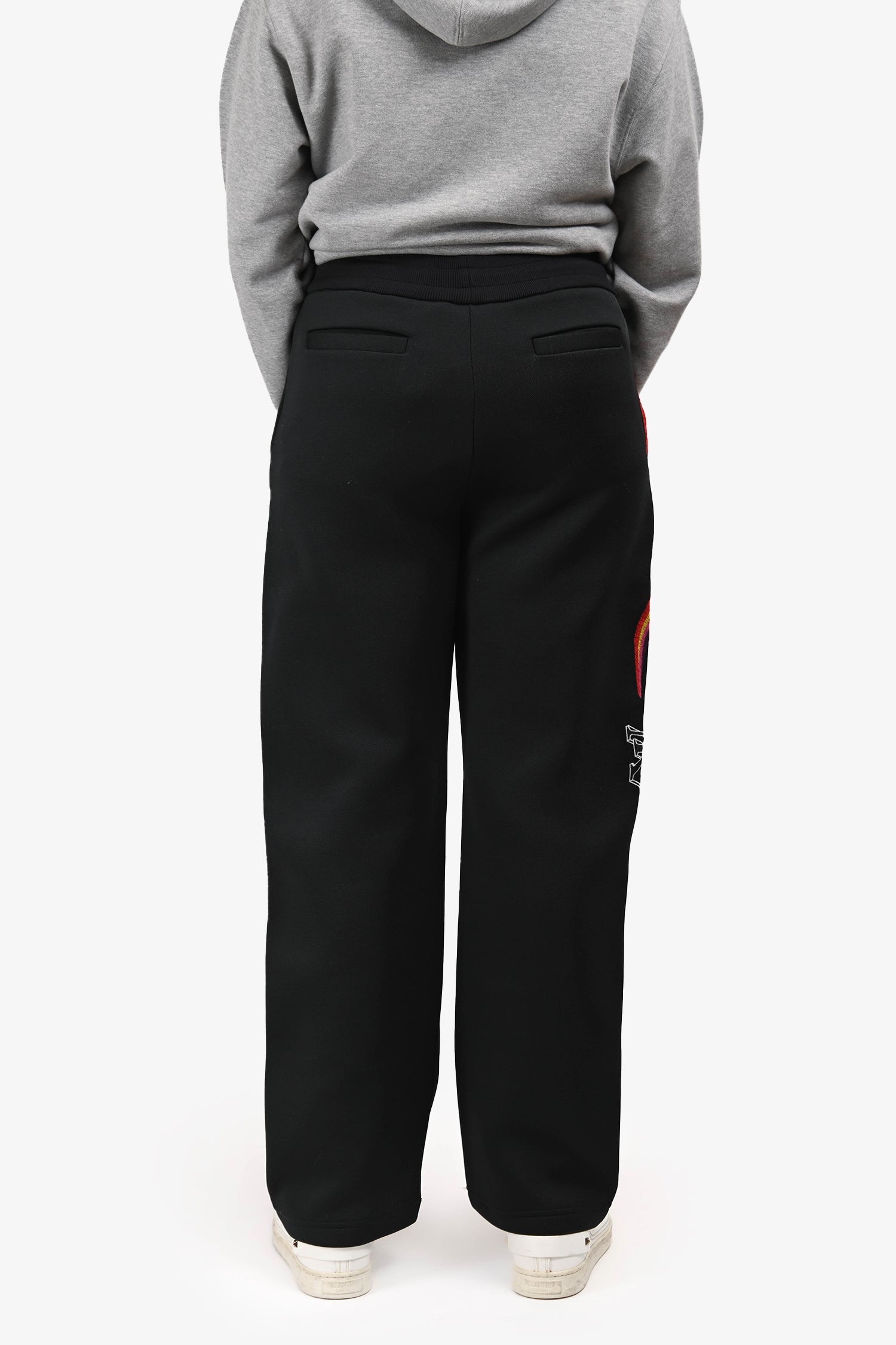 Louis Vuitton Black Neoprene Logo Track Rainbow Embroidered Pants Size M Mens