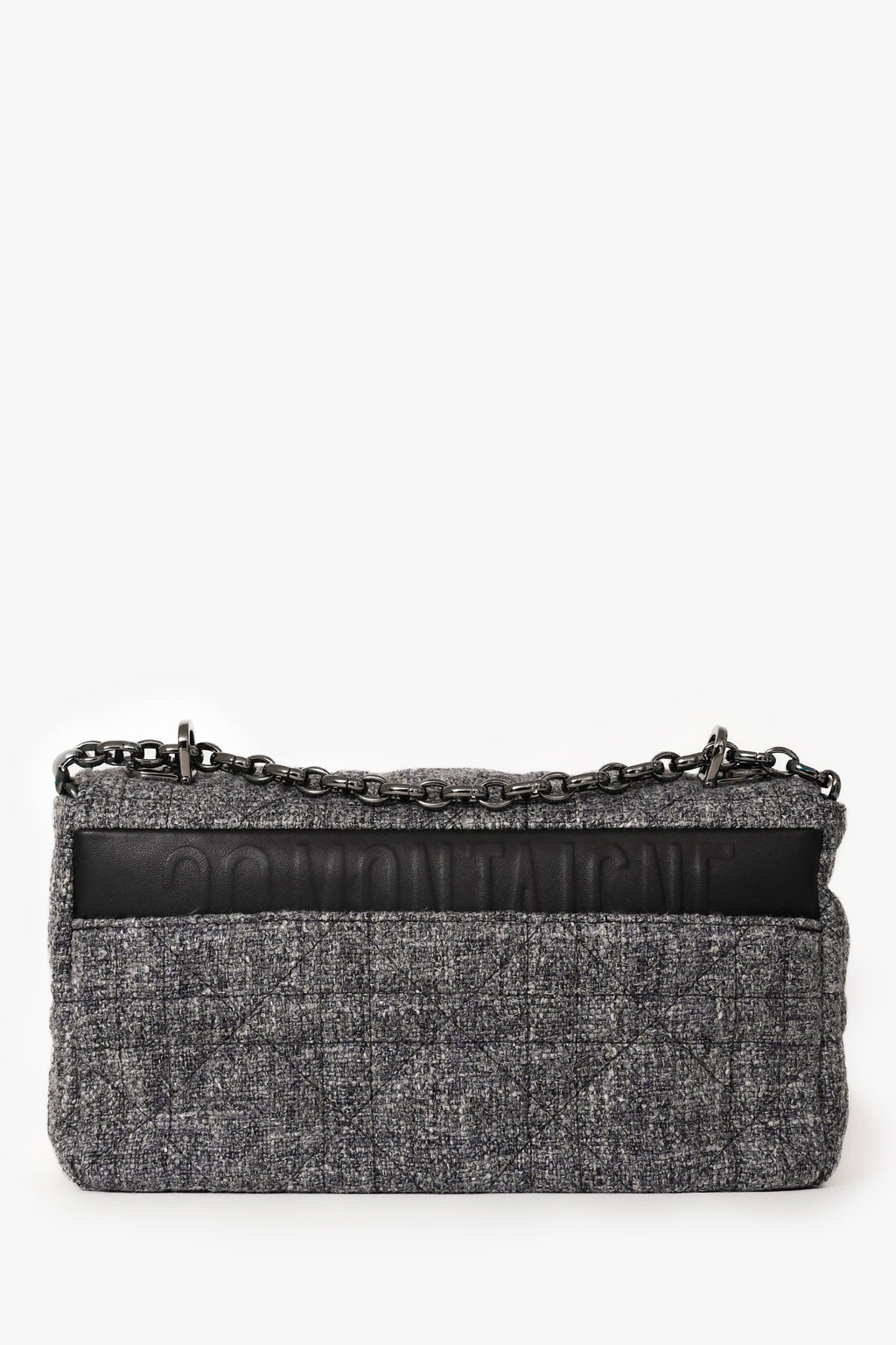 Christian Dior 2022 Grey Tweed Medium Caro Bag
