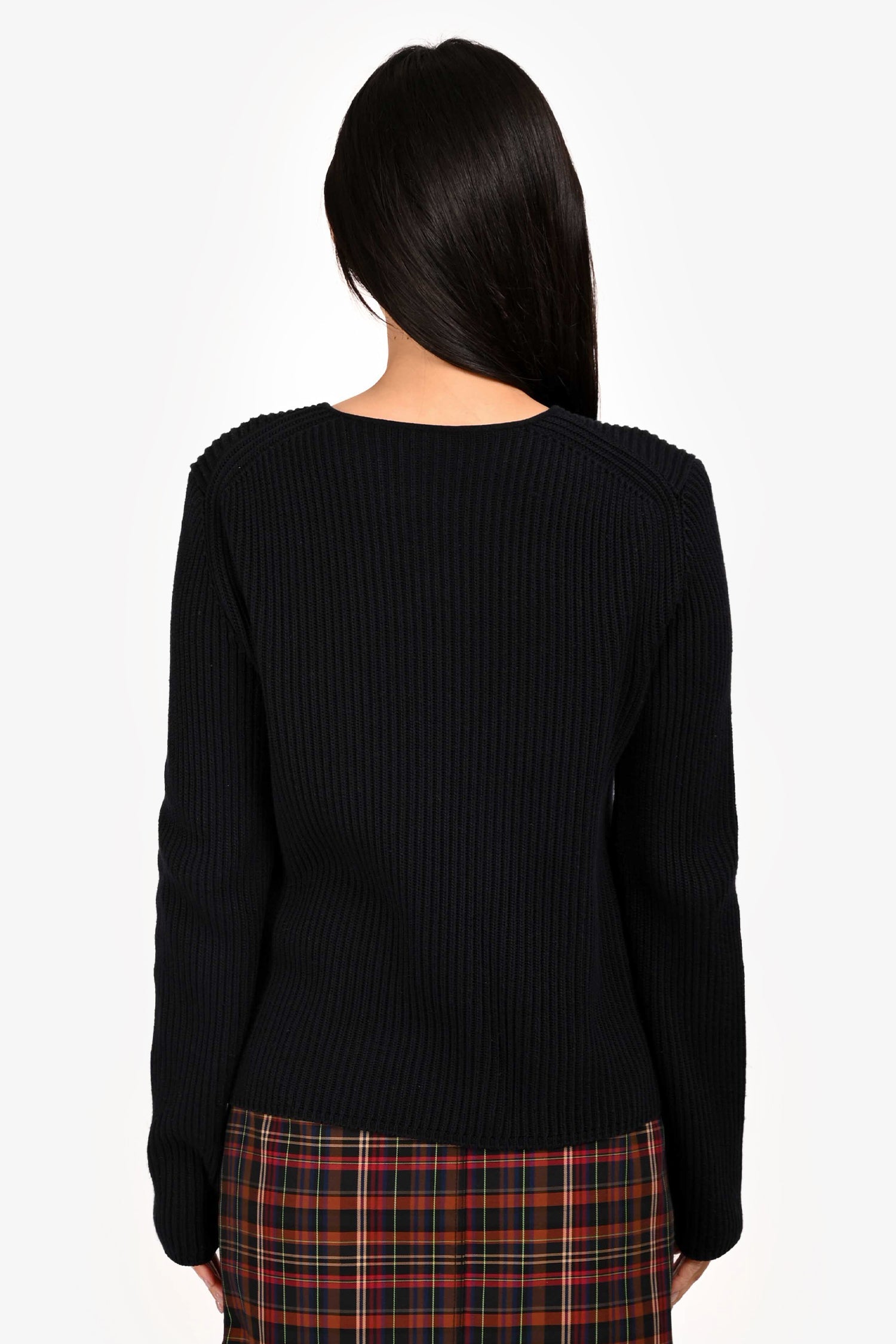 Hermès Navy Cotton Knit Zip Up Sweater Size 36