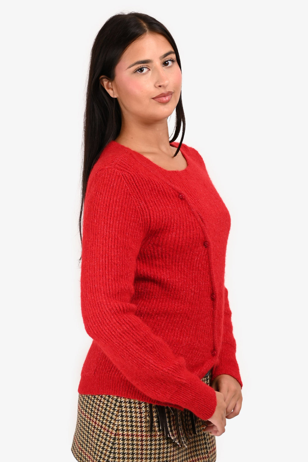 Jacquemus Red Alpaca Blend 'La Maille Pau' Asymmetrical igan Size 40