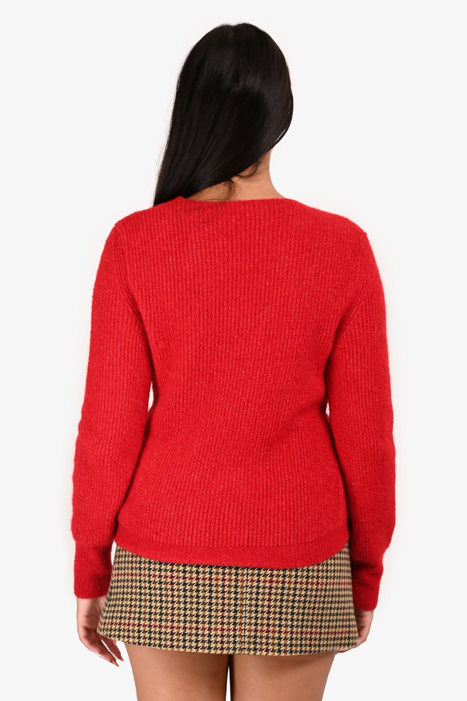 Jacquemus Red Alpaca Blend 'La Maille Pau' Asymmetrical igan Size 40