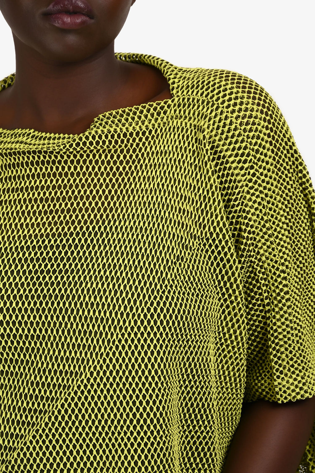 Issey Miyake Me Yellow/Black Mesh Top Size F