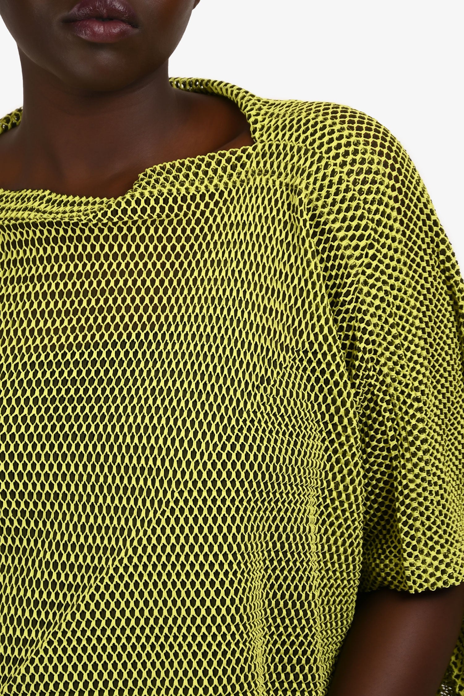 Issey Miyake Me Yellow/Black Mesh Top Size F