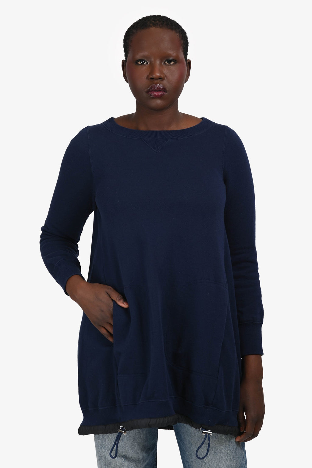 Sacai Luck Navy Cinch Bottom Sweater Est. Size M