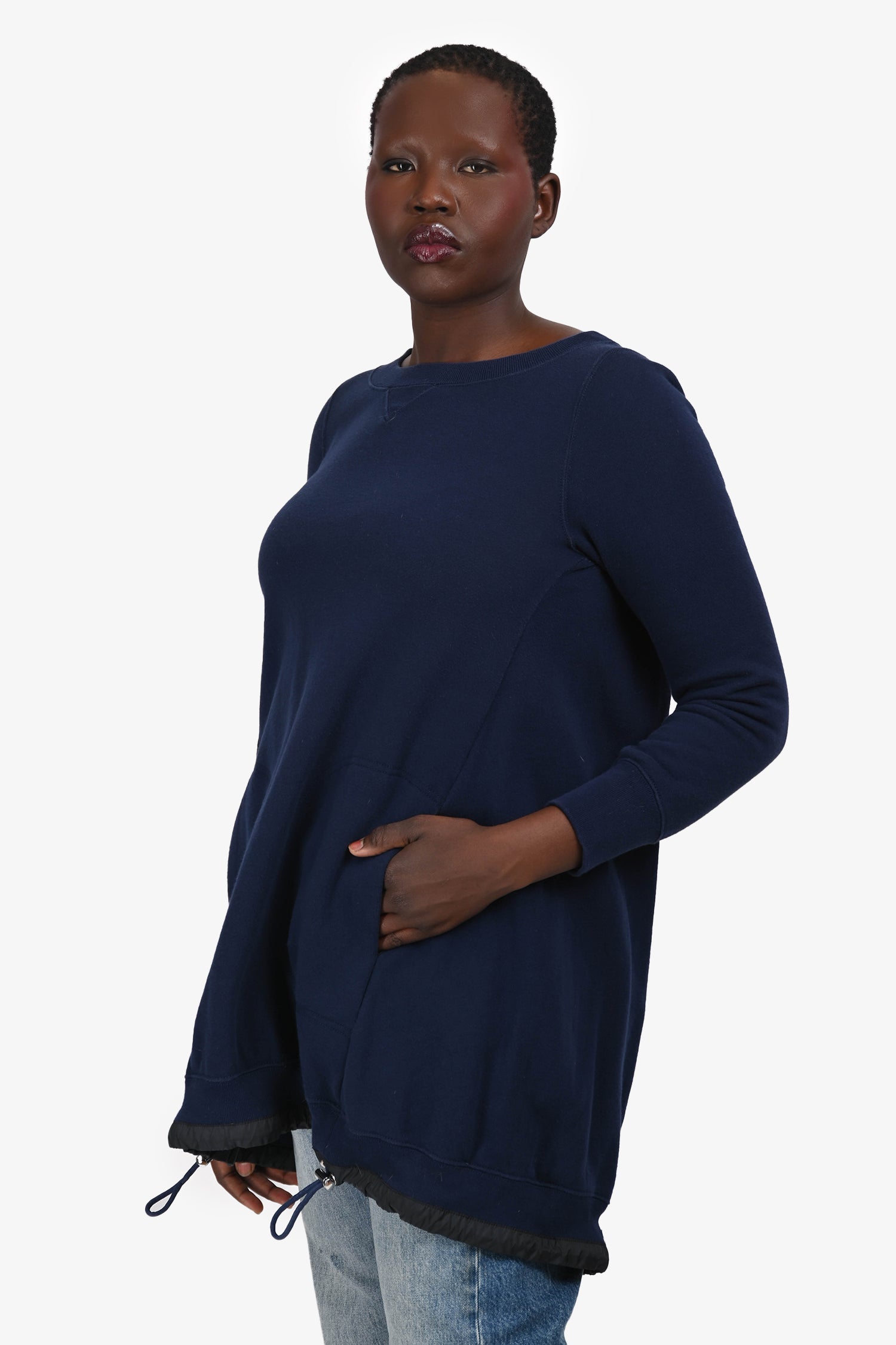 Sacai Luck Navy Cinch Bottom Sweater Est. Size M