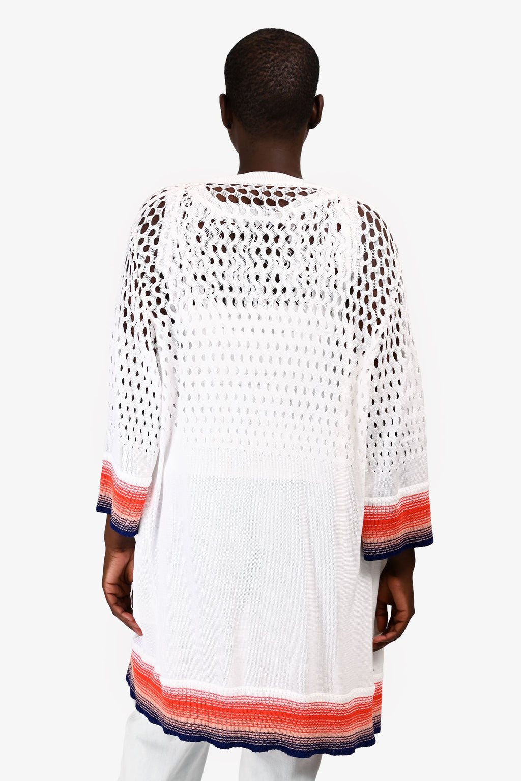 Missoni White/Red/Blue Sleevless Knit Top + Long igan Size 46