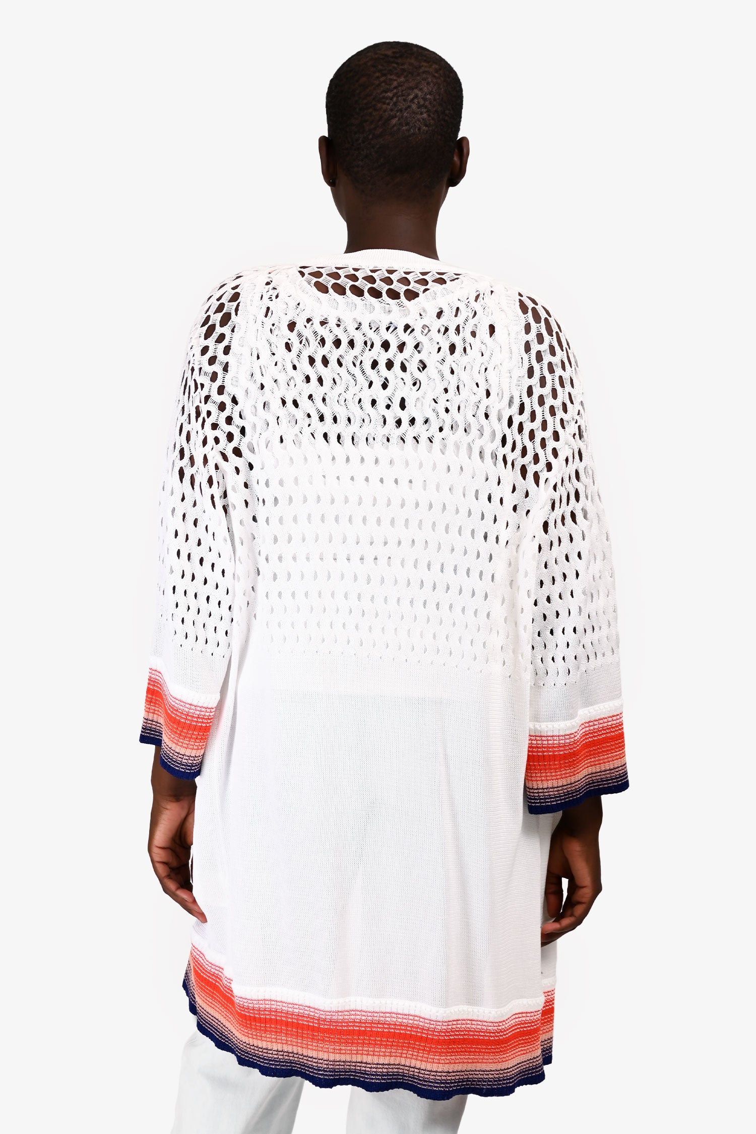 Missoni White/Red/Blue Sleevless Knit Top + Long igan Size 46